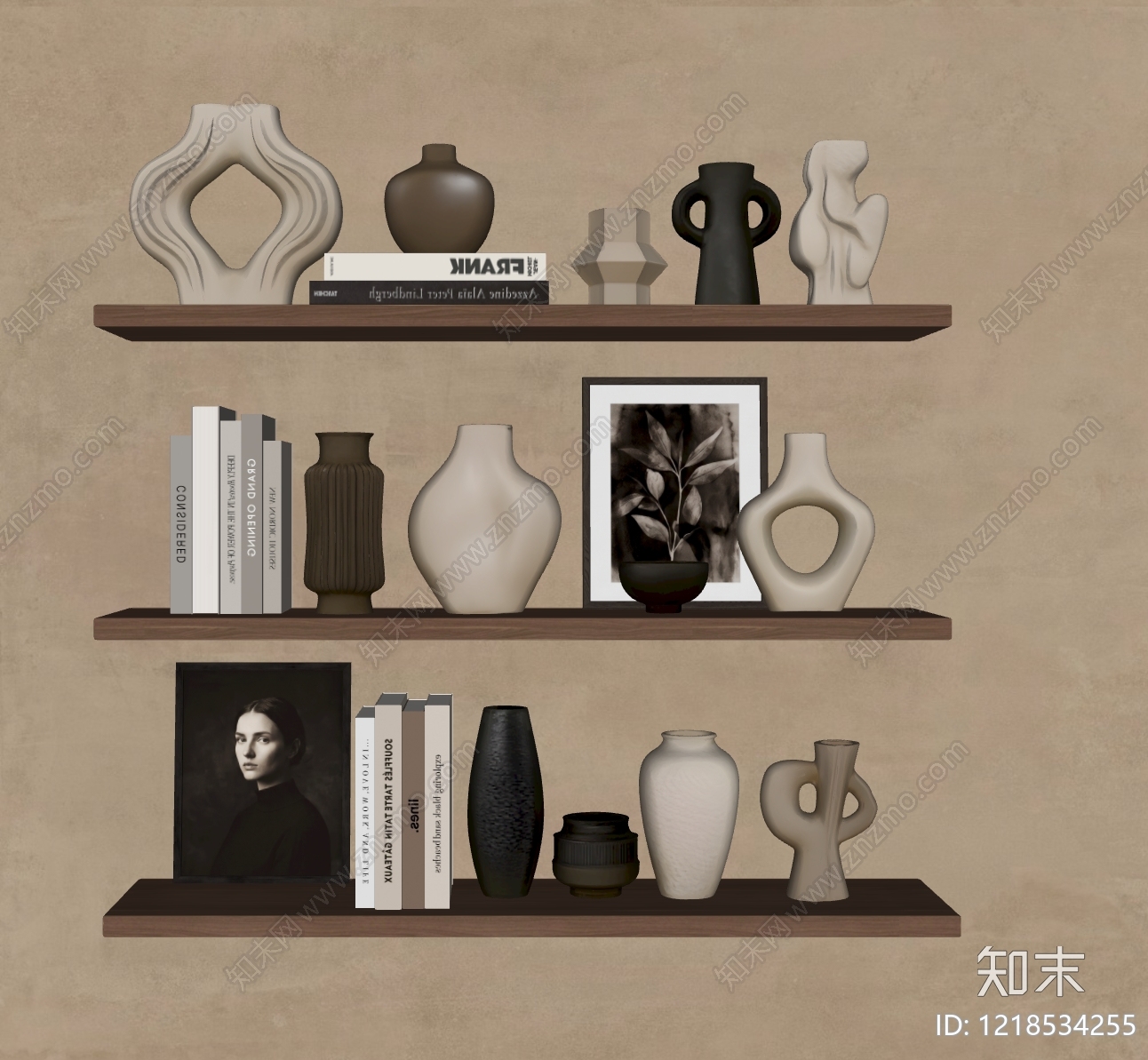 侘寂风摆件组合SU模型下载【ID:1218534255】