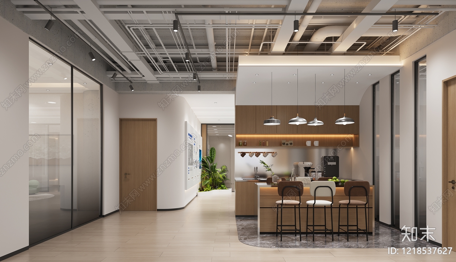 现代简约办公室3D模型下载【ID:1218537627】