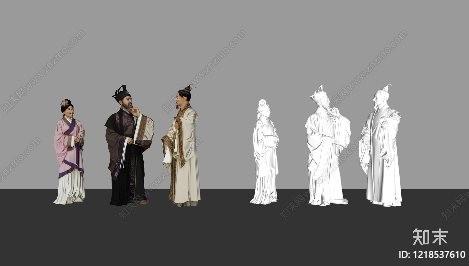 新中式多人SU模型下载【ID:1218537610】