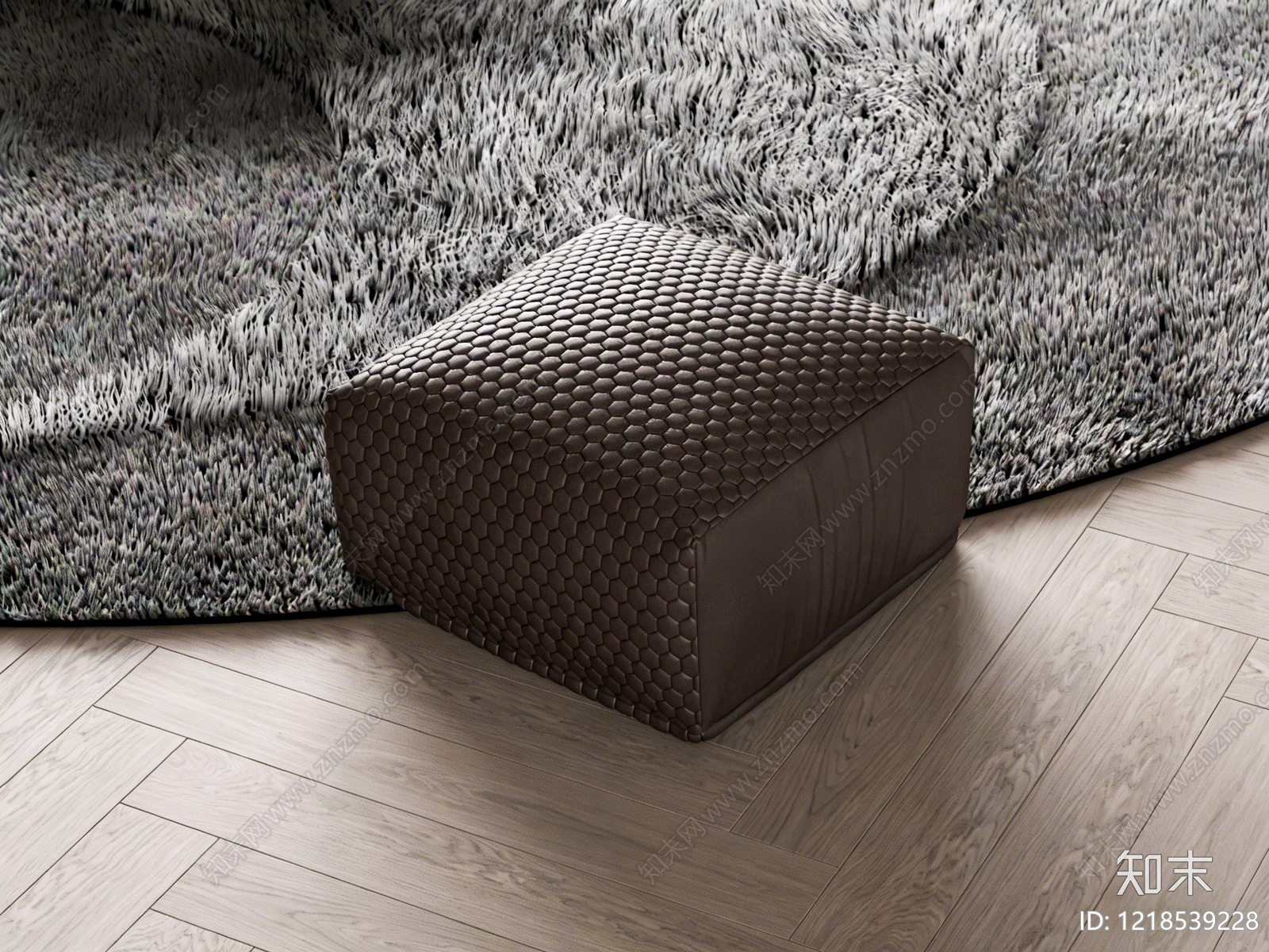现代极简沙发凳3D模型下载【ID:1218539228】
