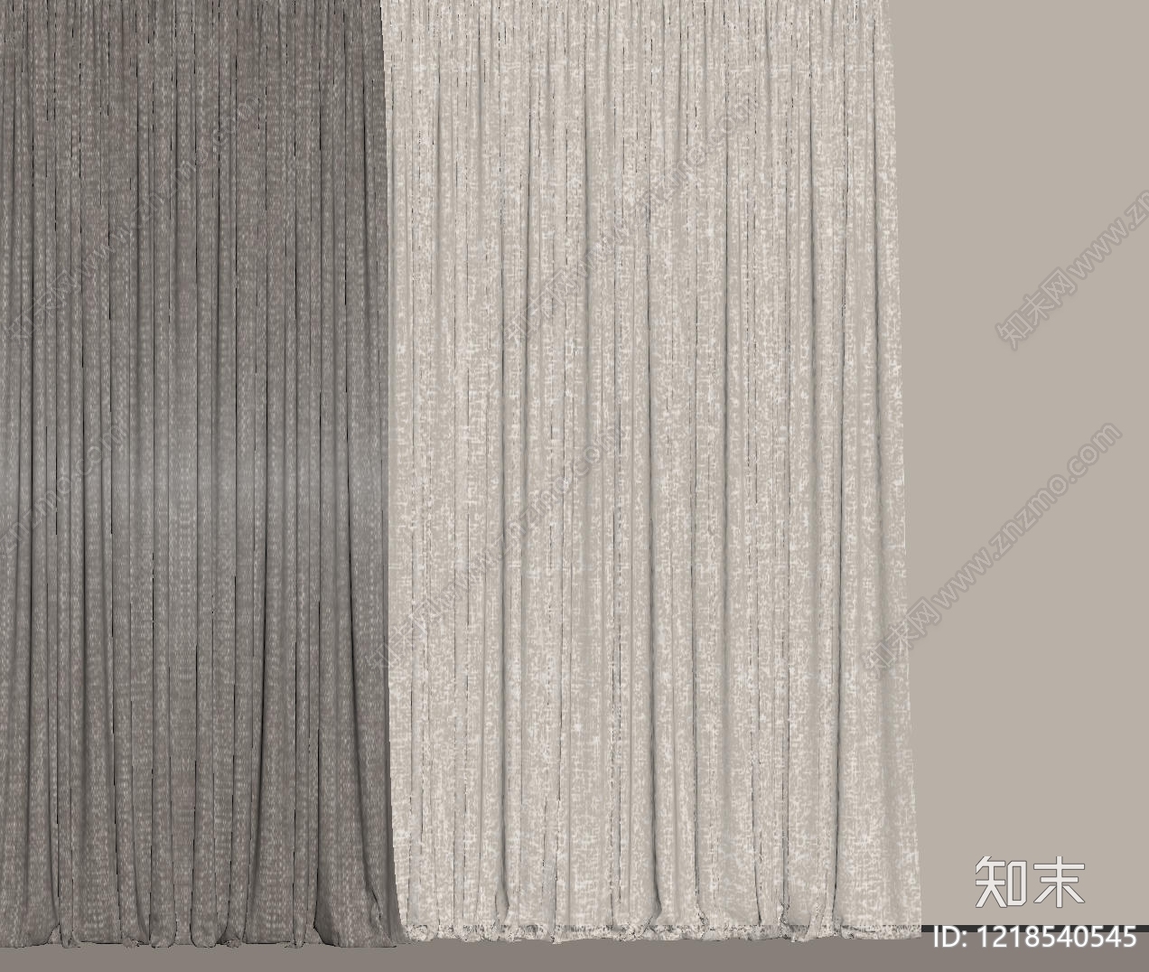 侘寂窗帘SU模型下载【ID:1218540545】