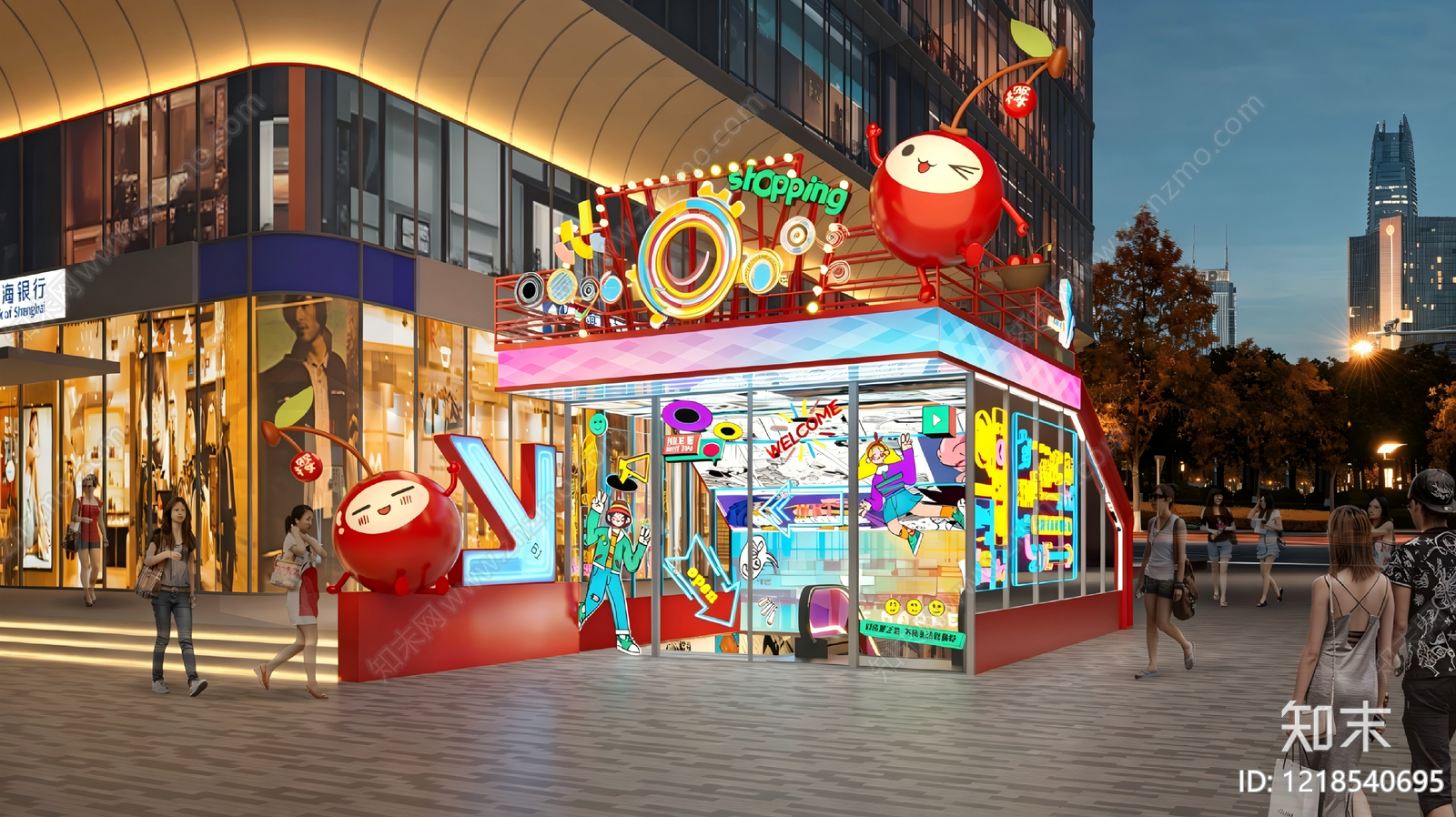 潮玩风集市SU模型下载【ID:1218540695】