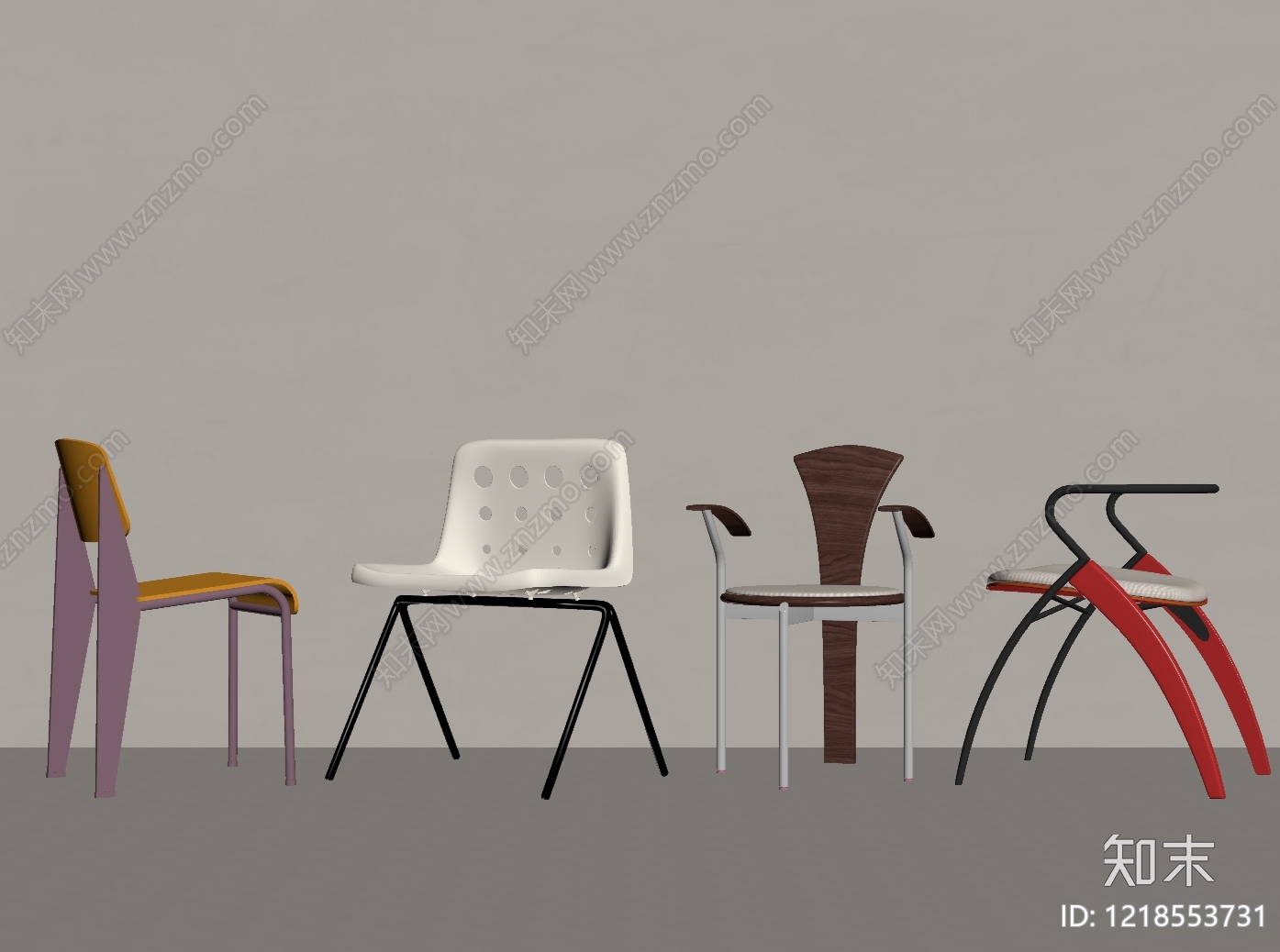 现代简约餐椅SU模型下载【ID:1218553731】