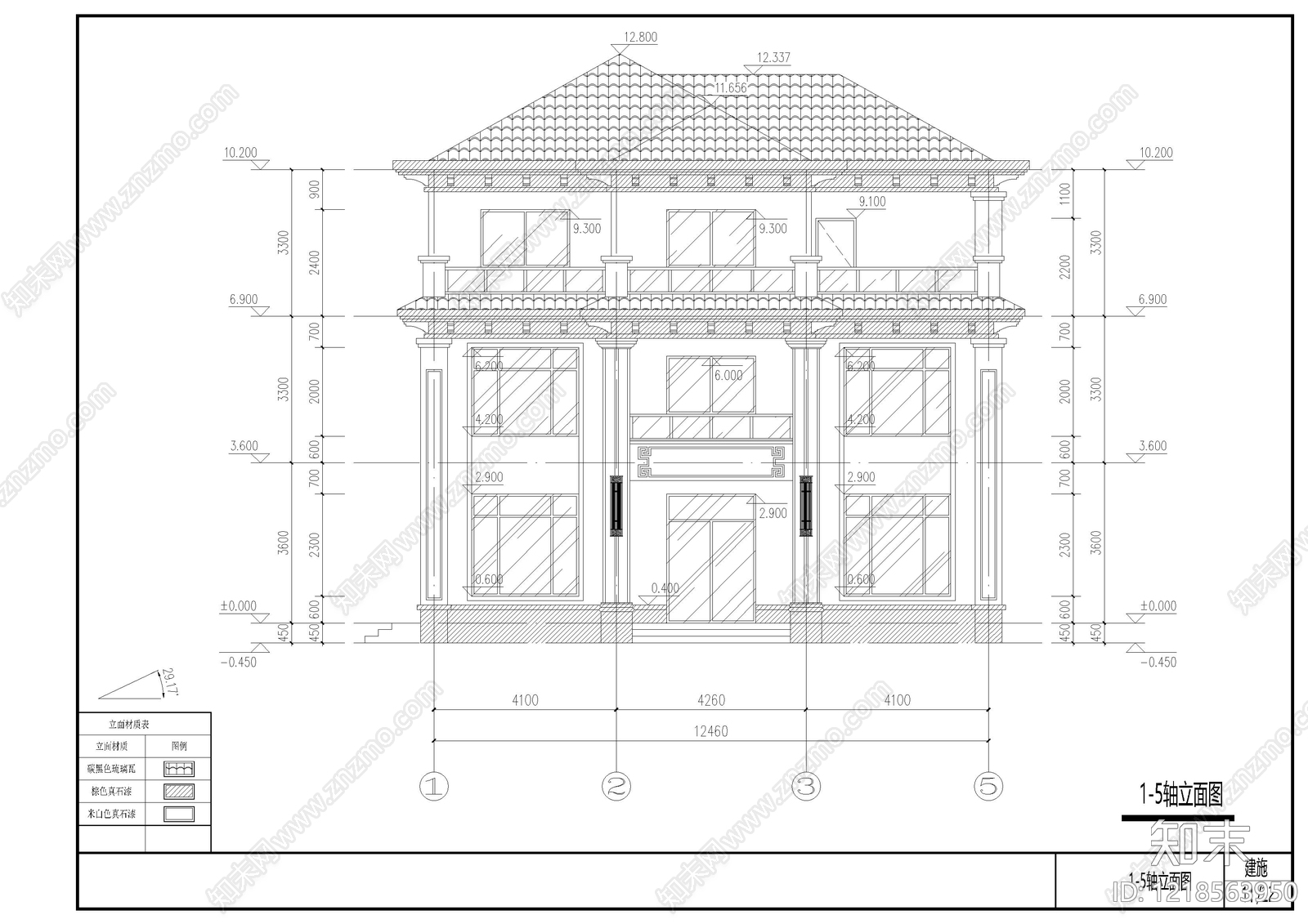 别墅建筑cad施工图下载【ID:1218563950】
