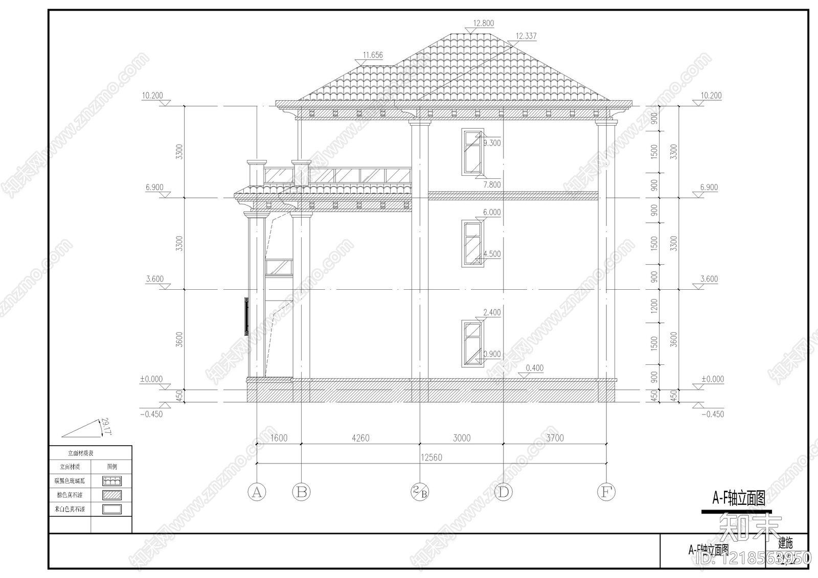 别墅建筑cad施工图下载【ID:1218563950】