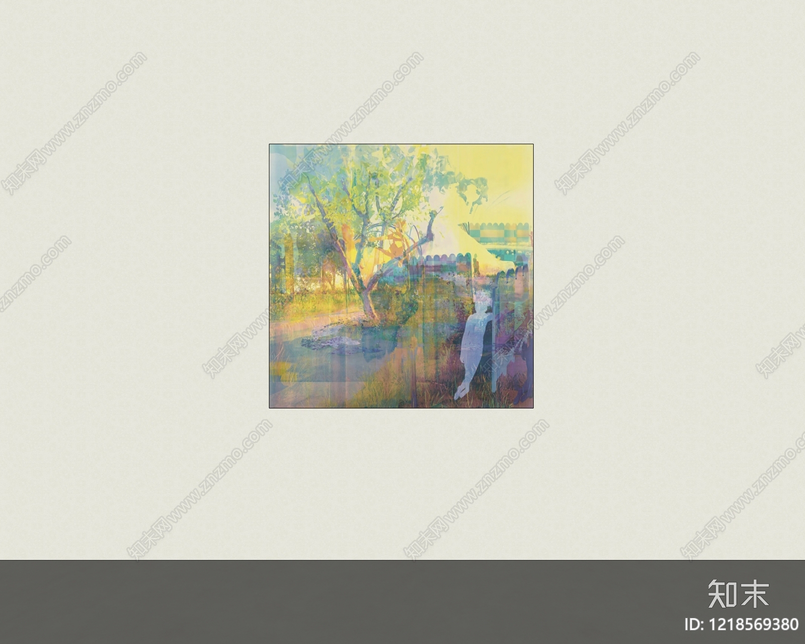 奶油风挂画SU模型下载【ID:1218569380】
