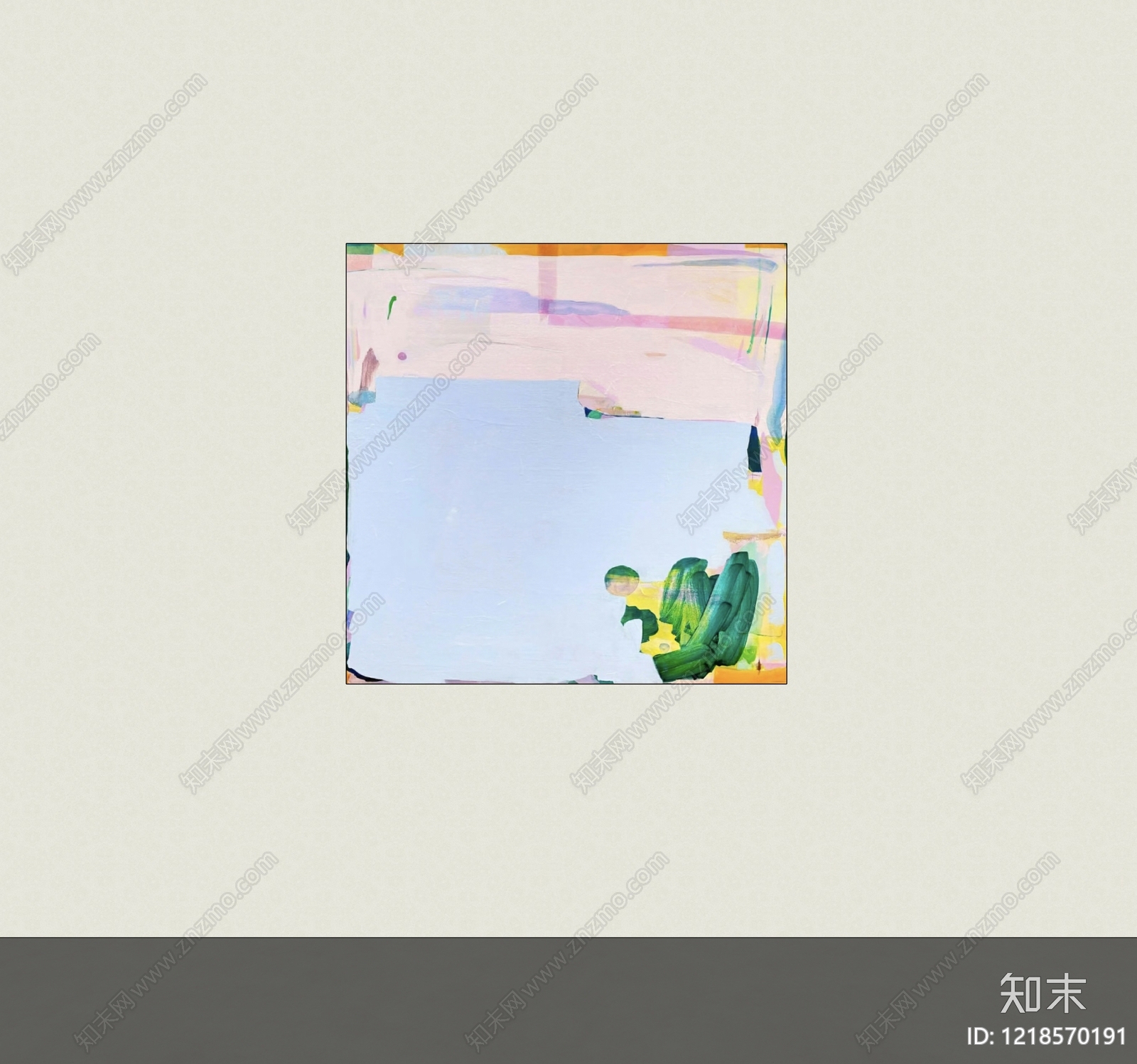 奶油风挂画SU模型下载【ID:1218570191】