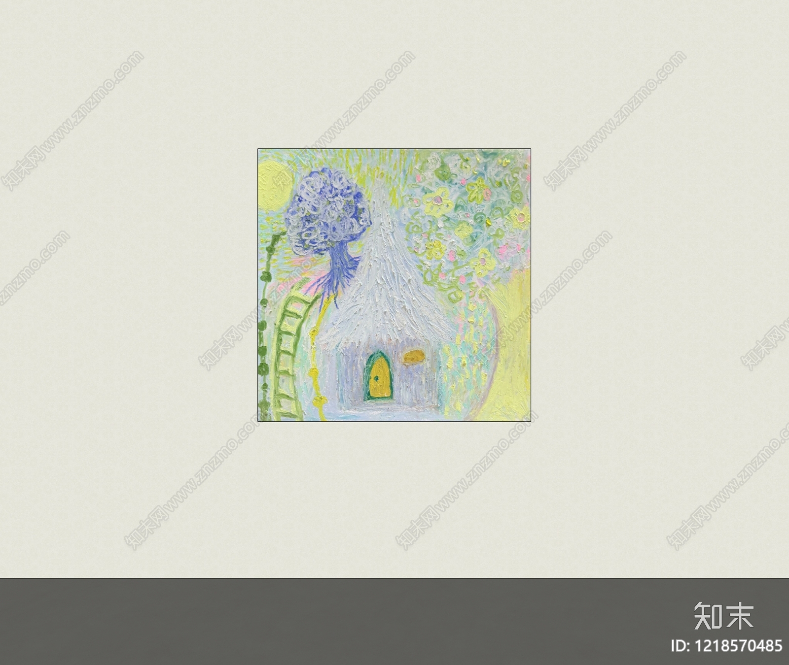奶油风挂画SU模型下载【ID:1218570485】