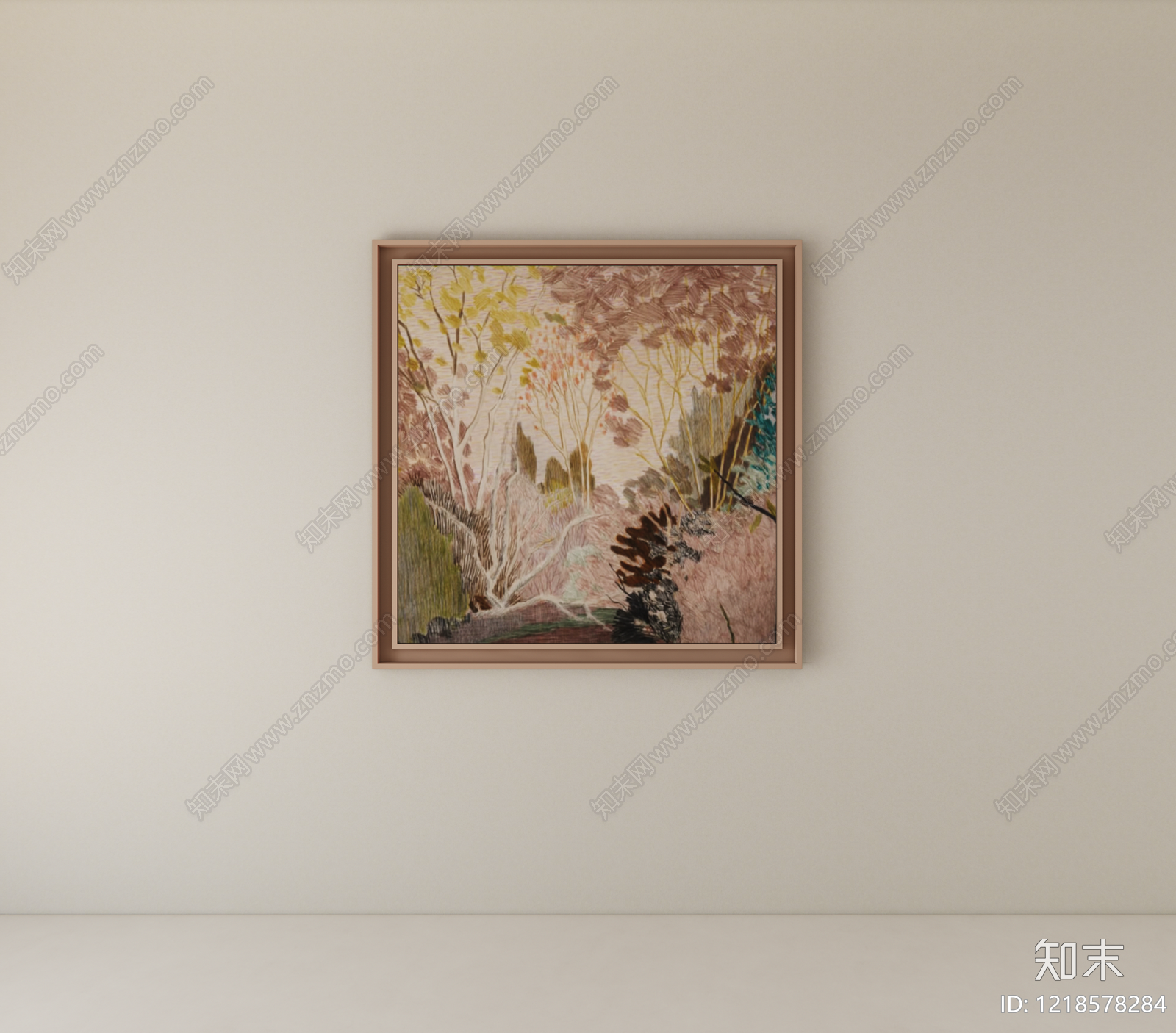 奶油风挂画SU模型下载【ID:1218578284】