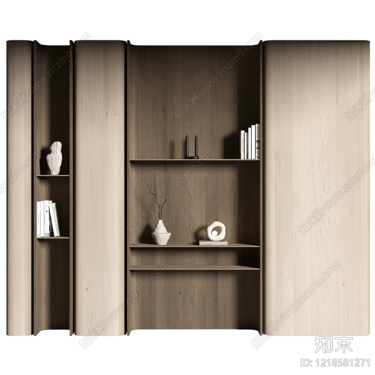 极简书柜3D模型下载【ID:1218581271】