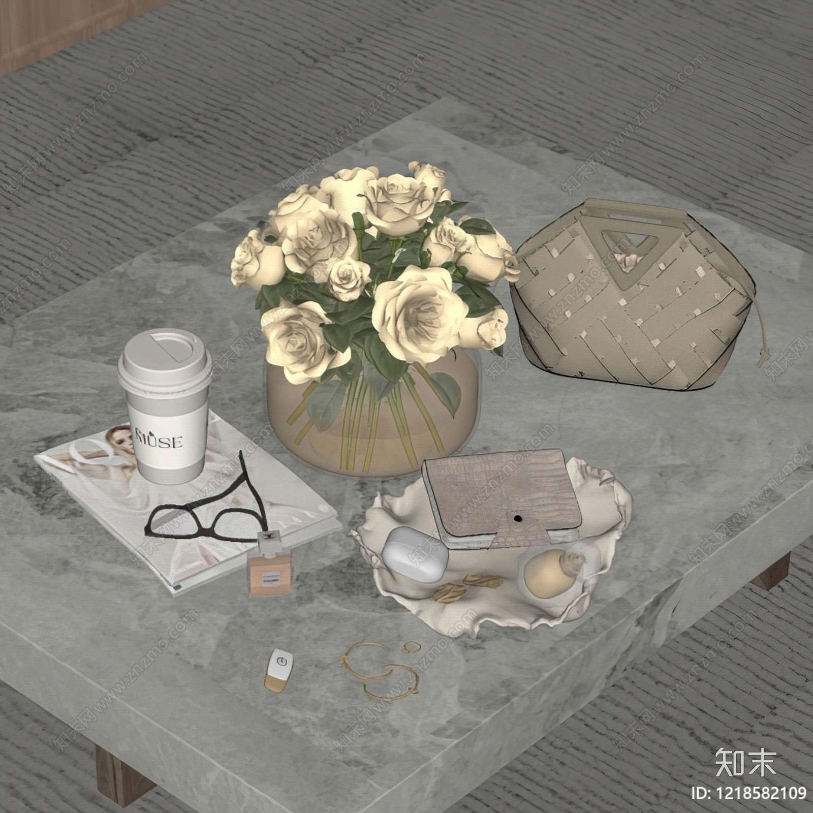 奶油风摆件组合SU模型下载【ID:1218582109】