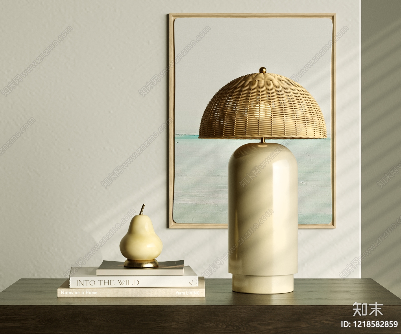 奶油风台灯3D模型下载【ID:1218582859】