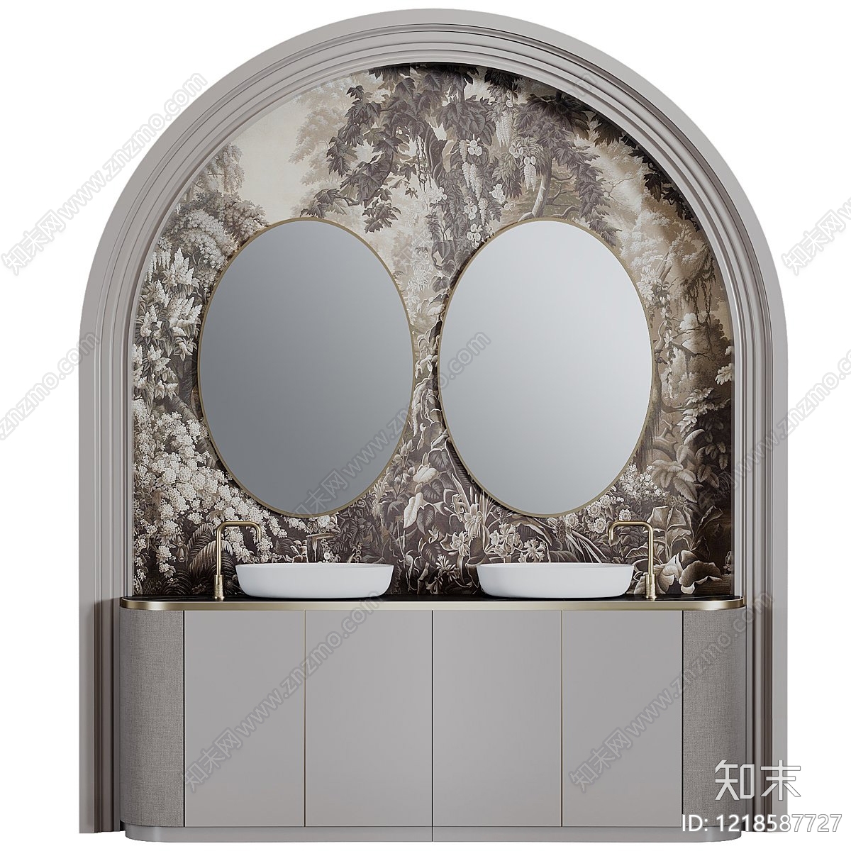 法式浴室柜3D模型下载【ID:1218587727】