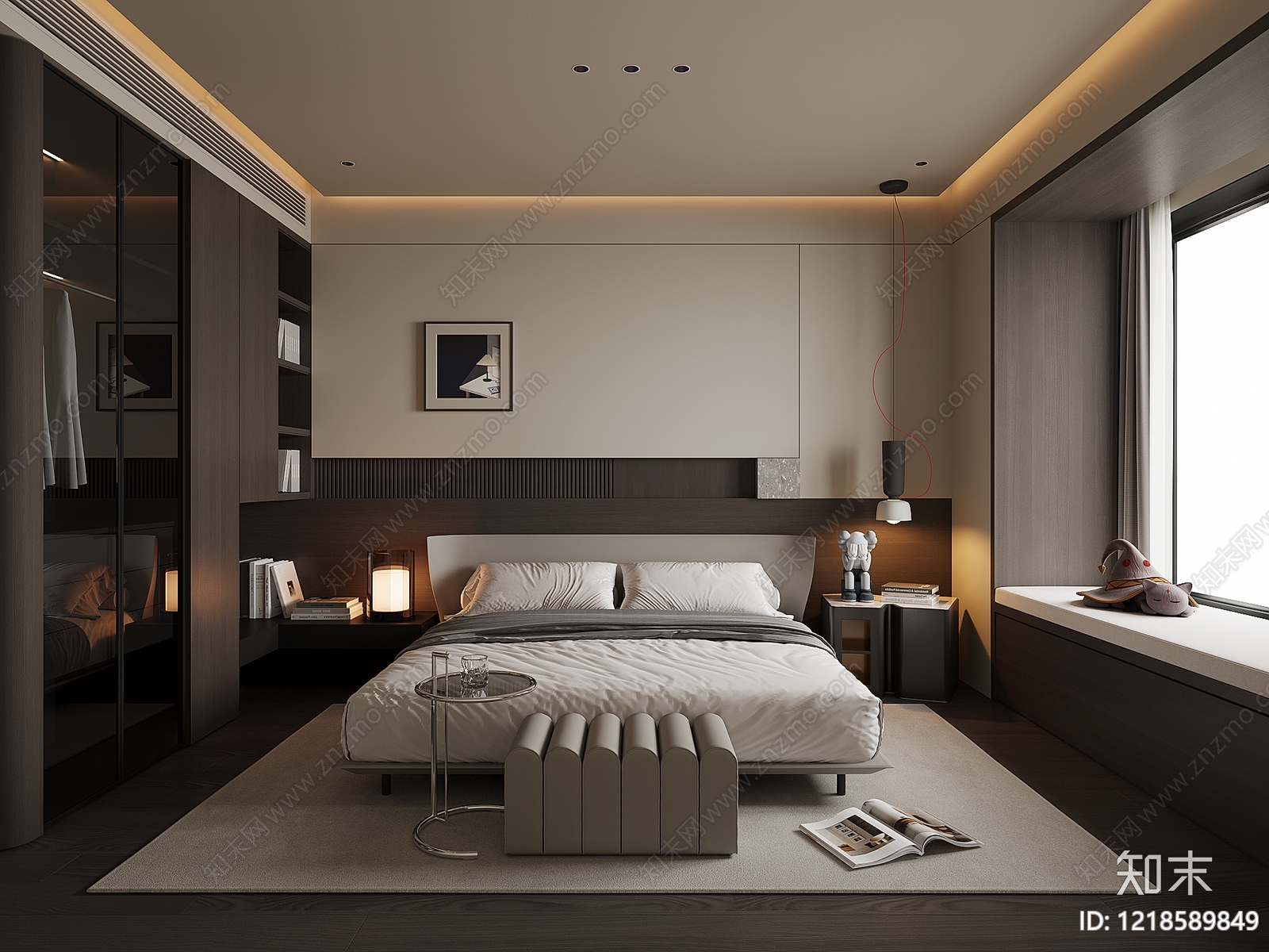 现代极简主卧3D模型下载【ID:1218589849】