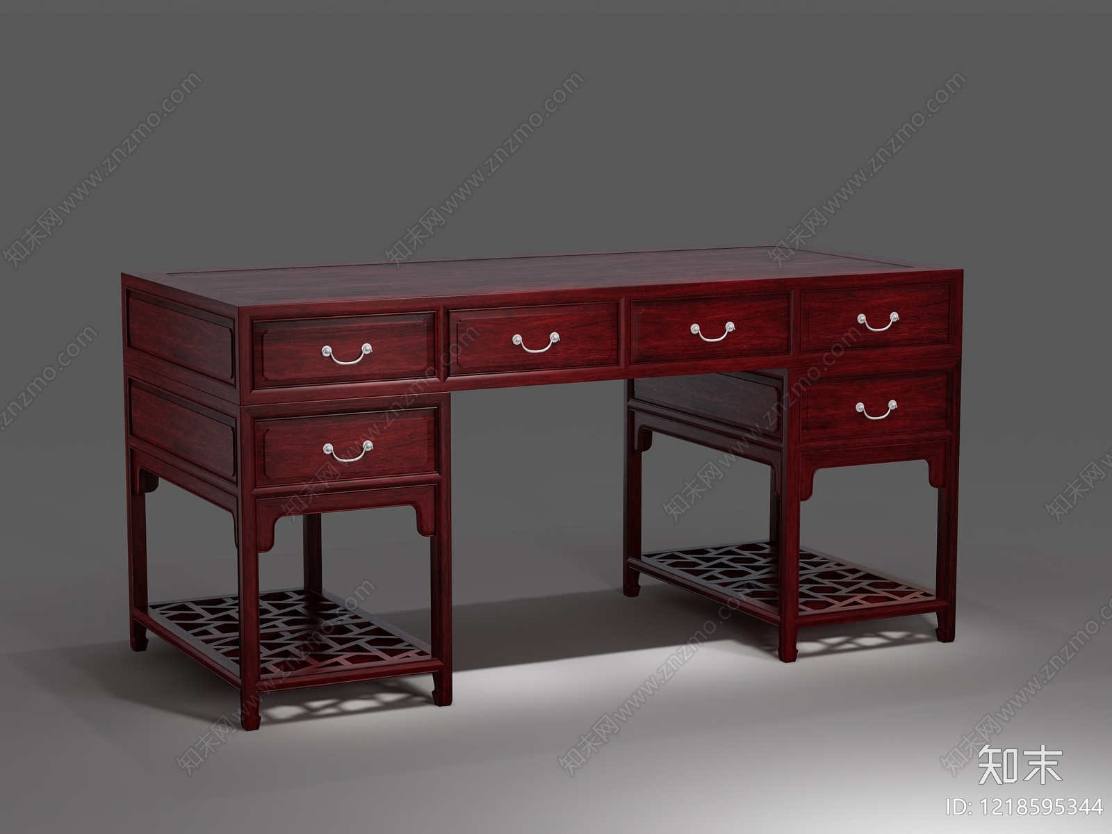 新中式书桌3D模型下载【ID:1218595344】