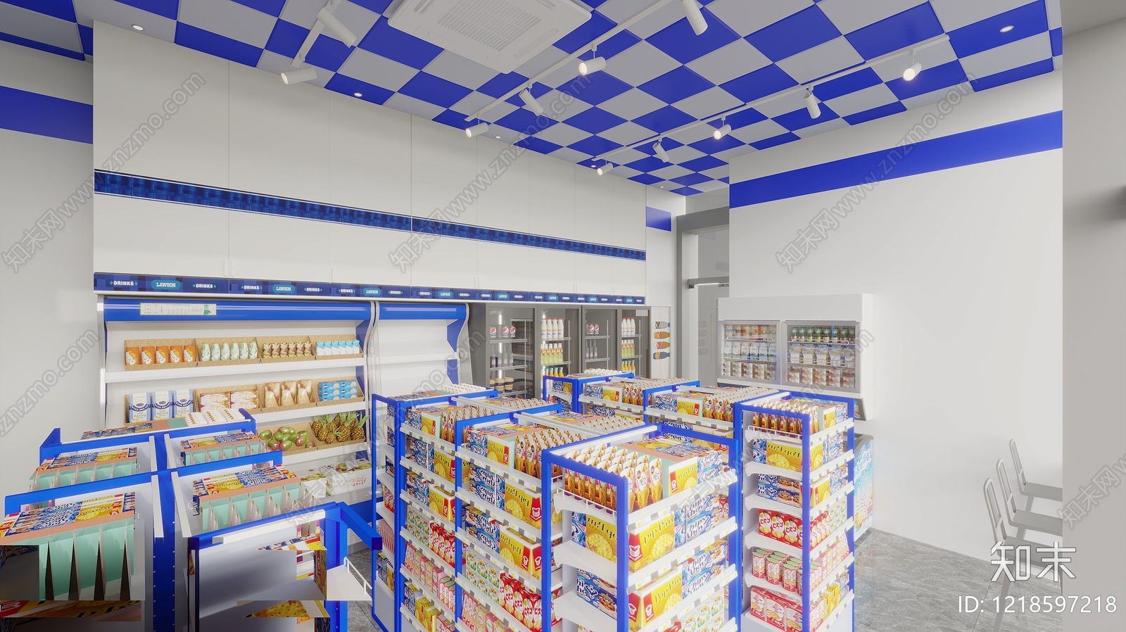 现代简约便利店3D模型下载【ID:1218597218】