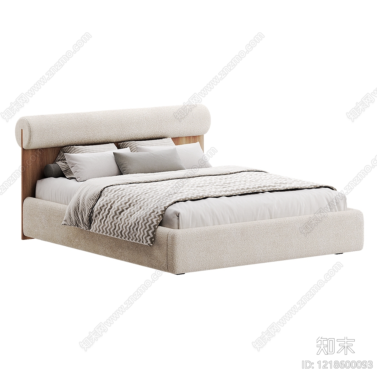 现代简约双人床3D模型下载【ID:1218600093】