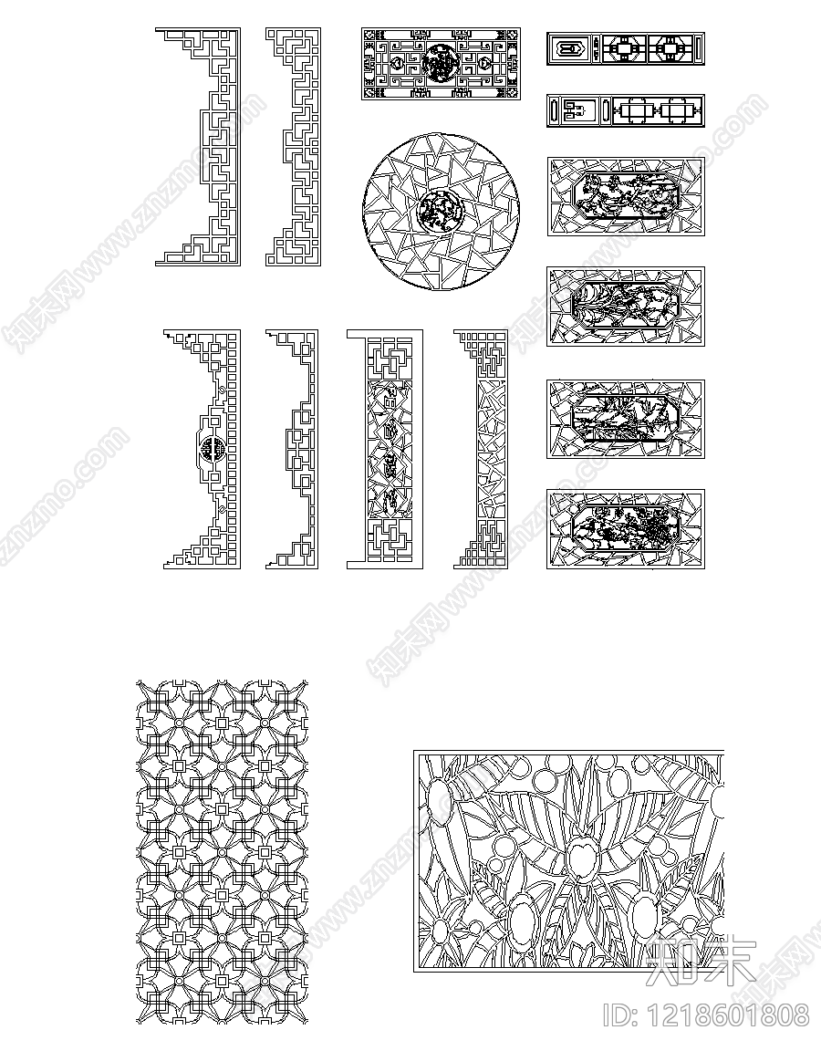 屏风隔断cad施工图下载【ID:1218601808】