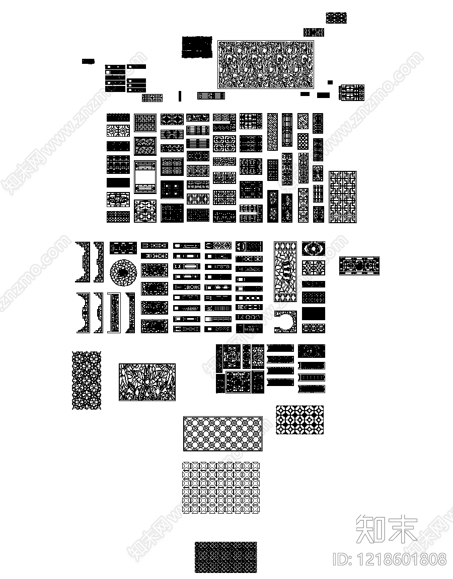 屏风隔断cad施工图下载【ID:1218601808】
