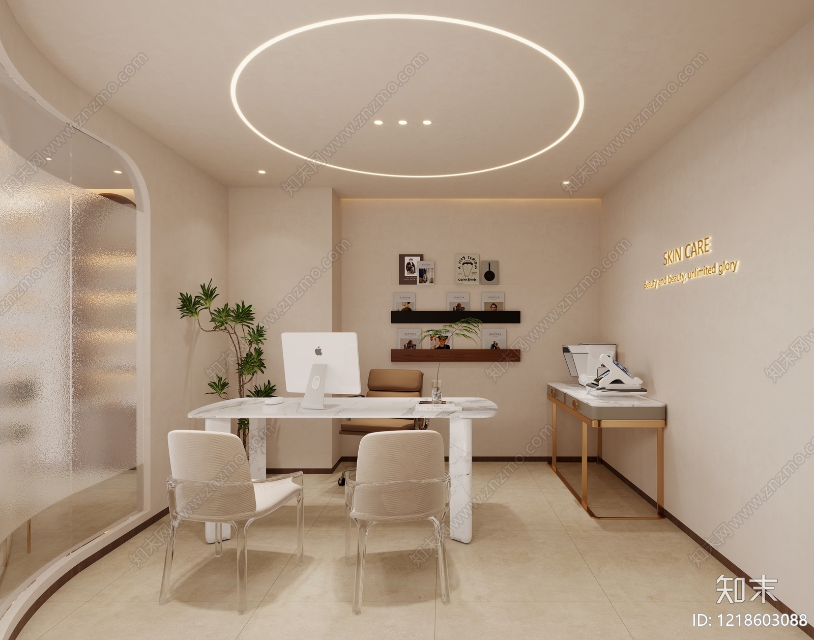 奶油风美容院3D模型下载【ID:1218603088】