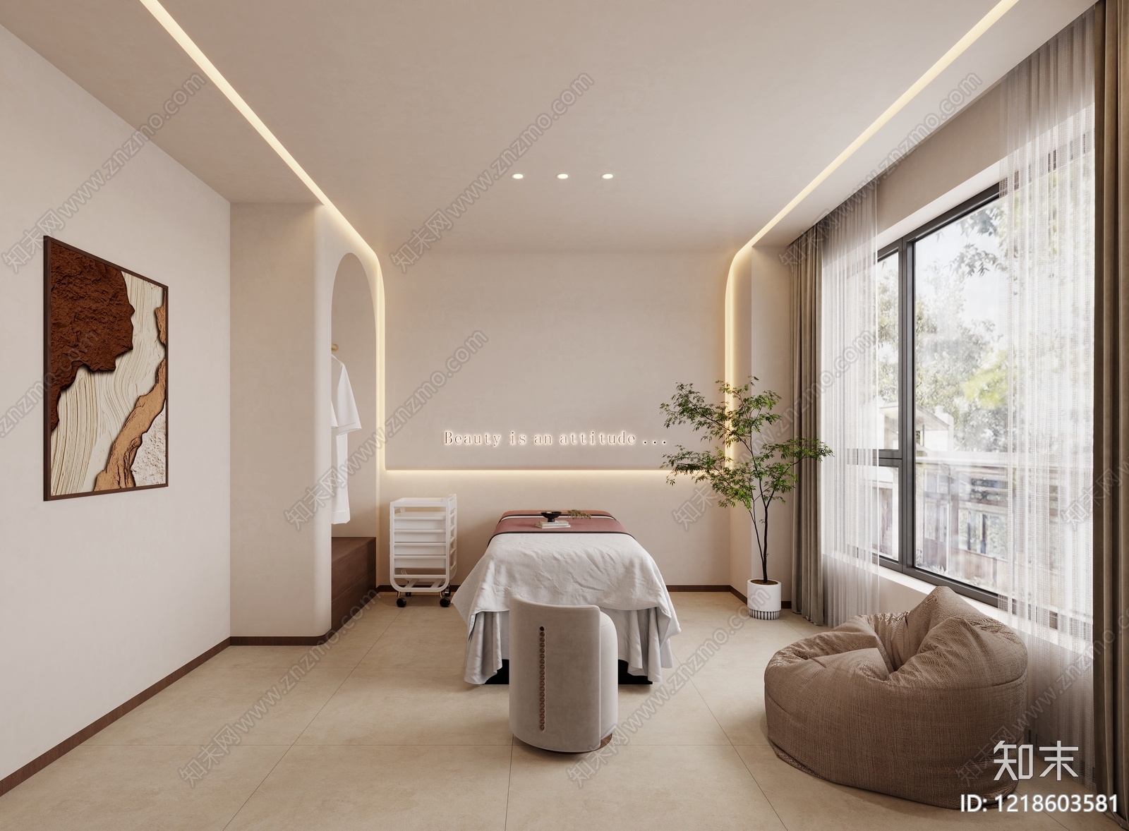 奶油风美容院3D模型下载【ID:1218603581】