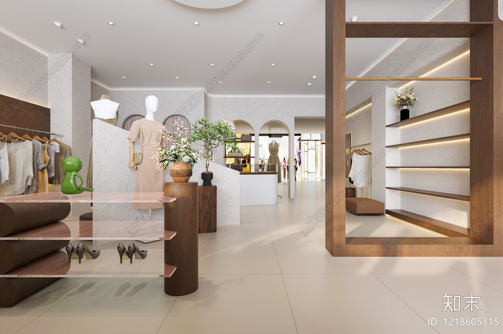 奶油风服装店3D模型下载【ID:1218605315】