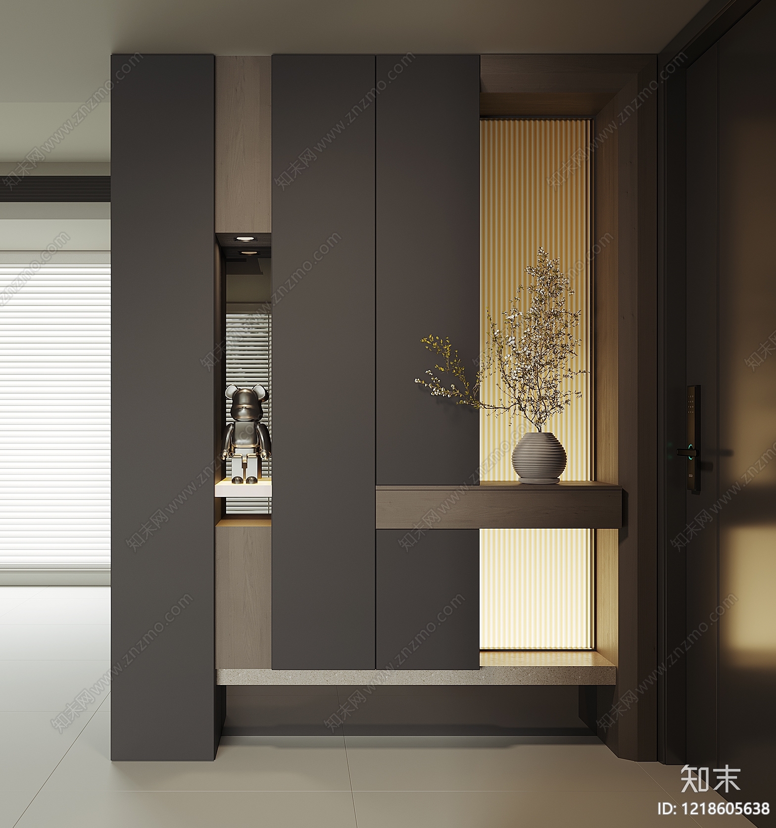 现代简约鞋柜SU模型下载【ID:1218605638】