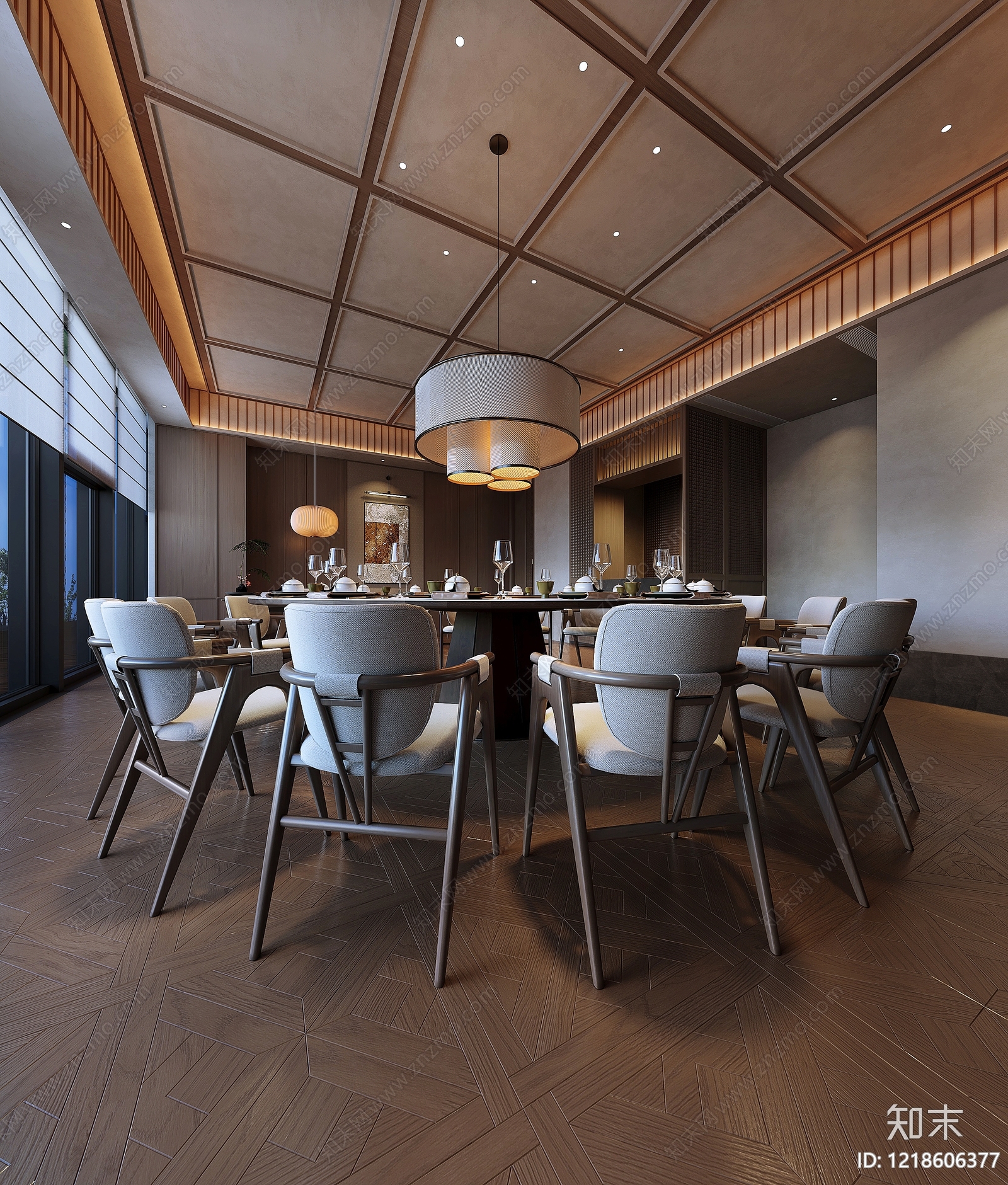 新中式包厢3D模型下载【ID:1218606377】