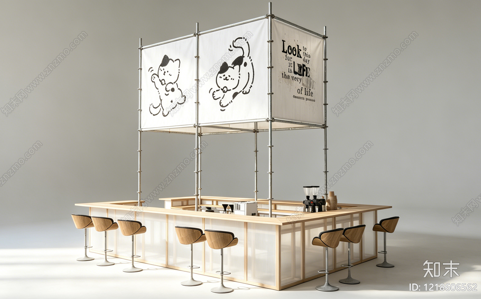 简约风食品展台SU模型下载【ID:1218606562】