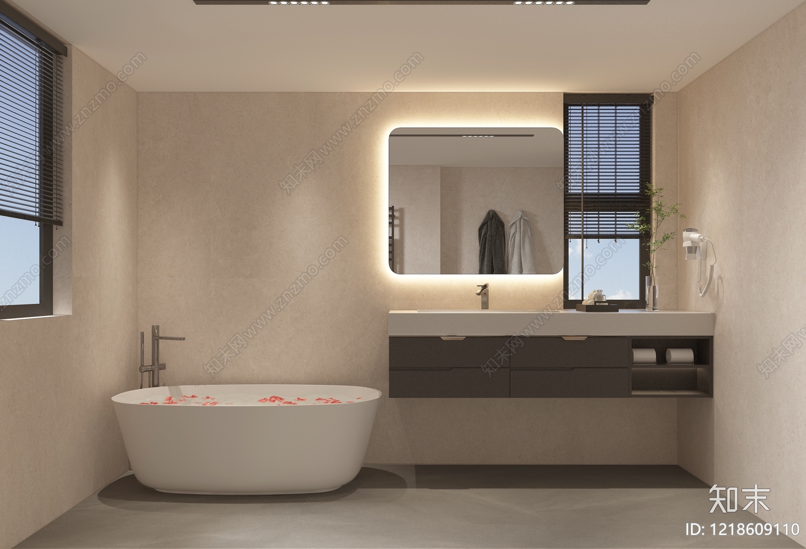 现代简约卫生间3D模型下载【ID:1218609110】