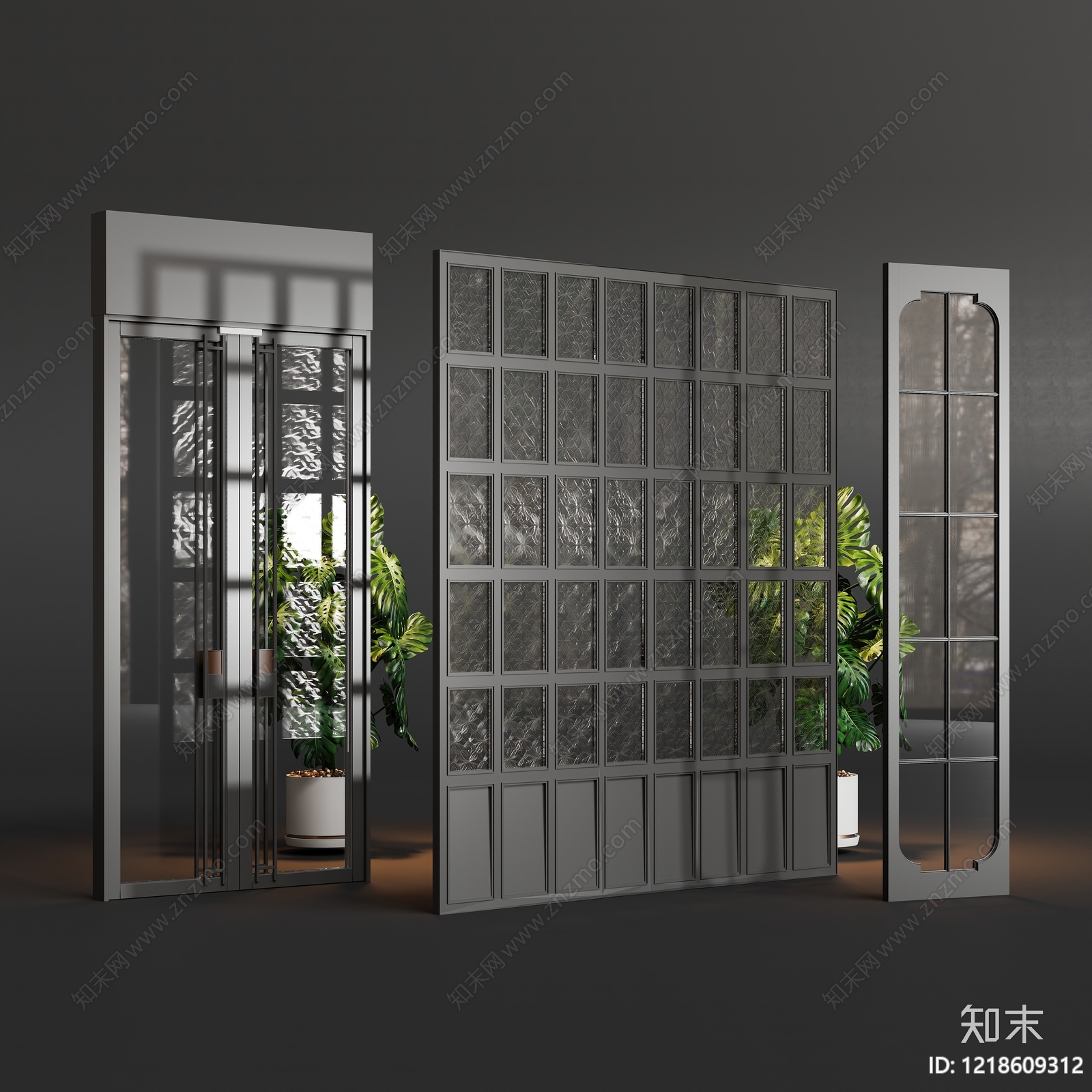 中古风门组合3D模型下载【ID:1218609312】