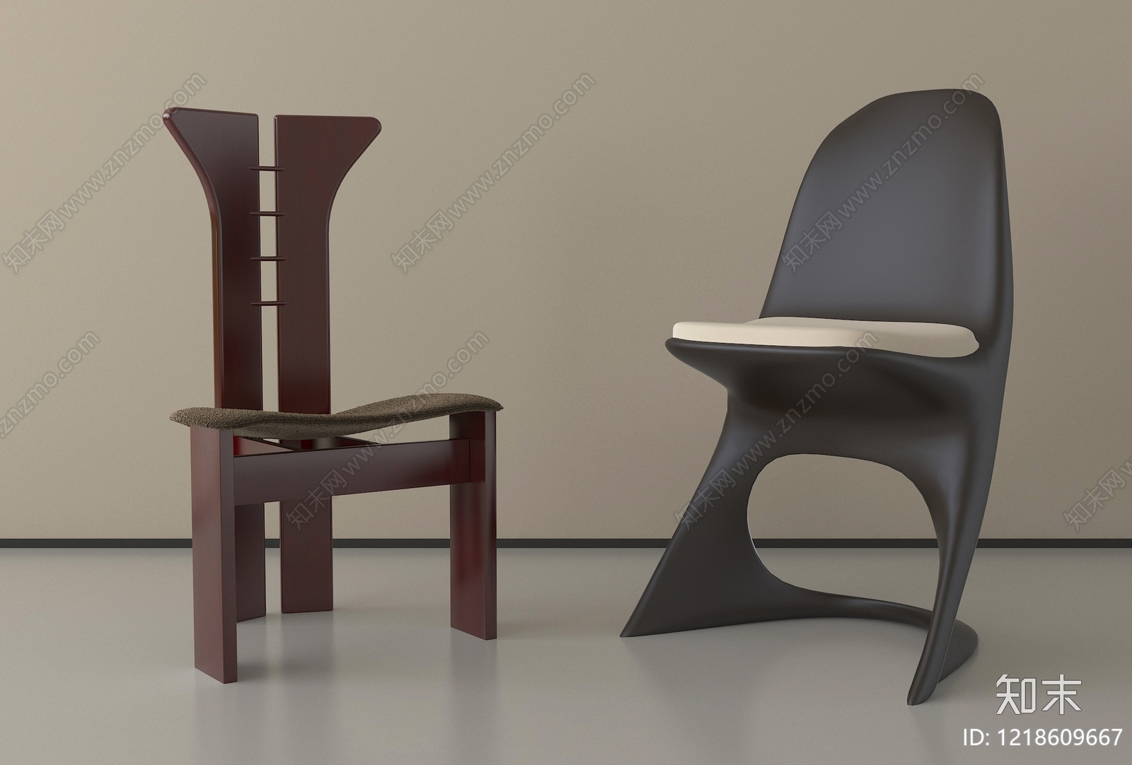 现代主义休闲椅3D模型下载【ID:1218609667】