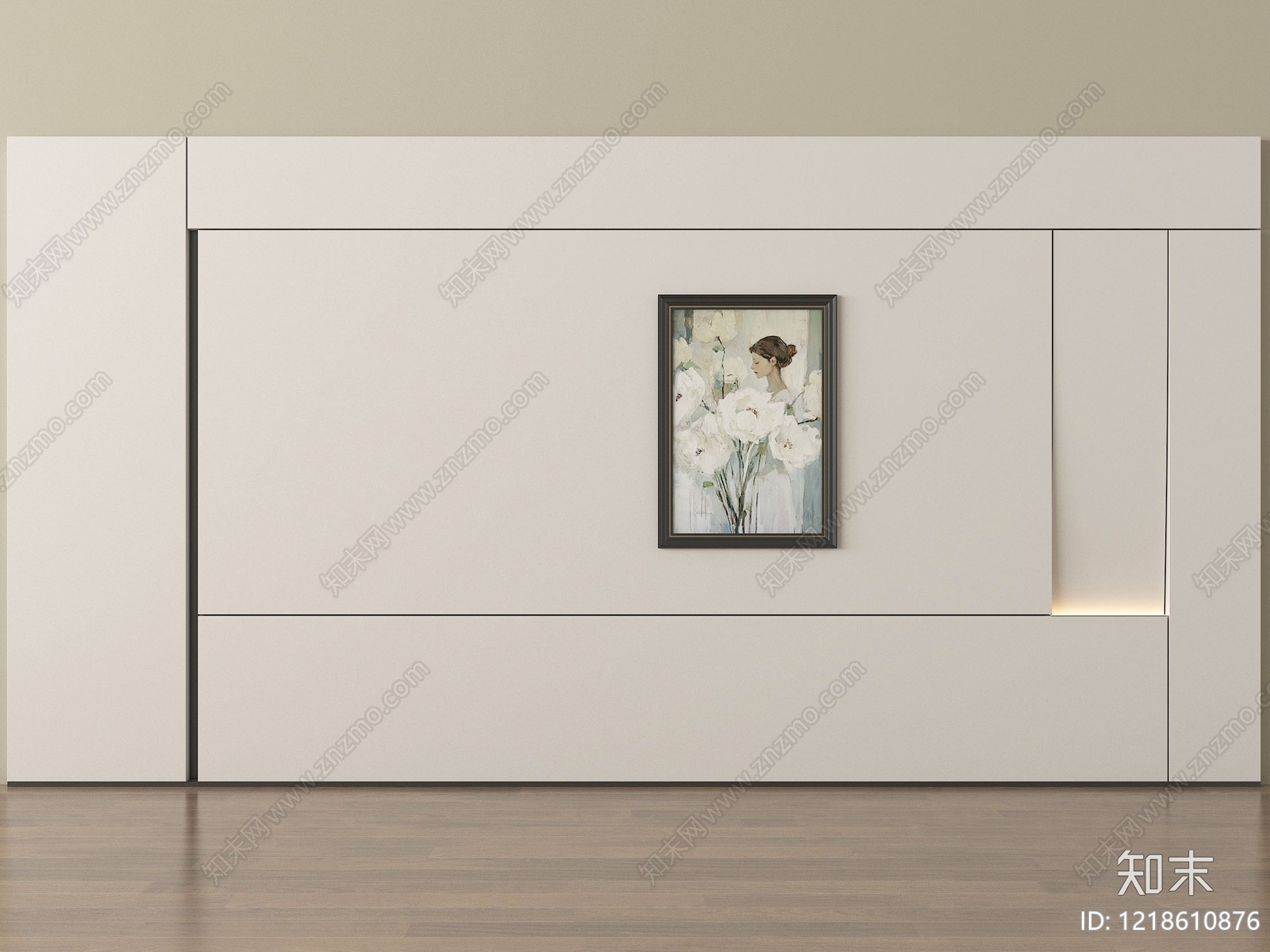 极简沙发背景墙3D模型下载【ID:1218610876】