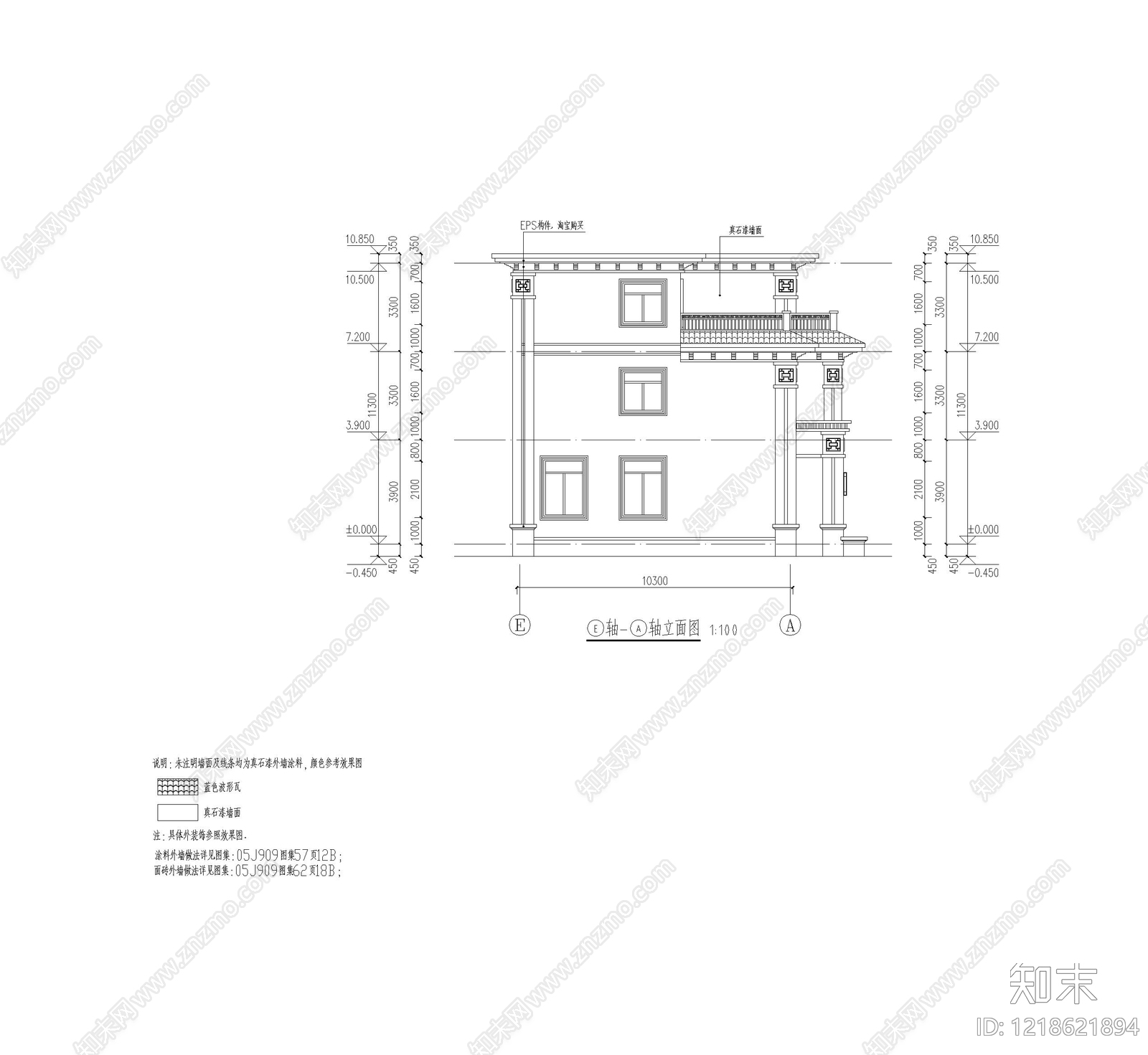 别墅建筑cad施工图下载【ID:1218621894】