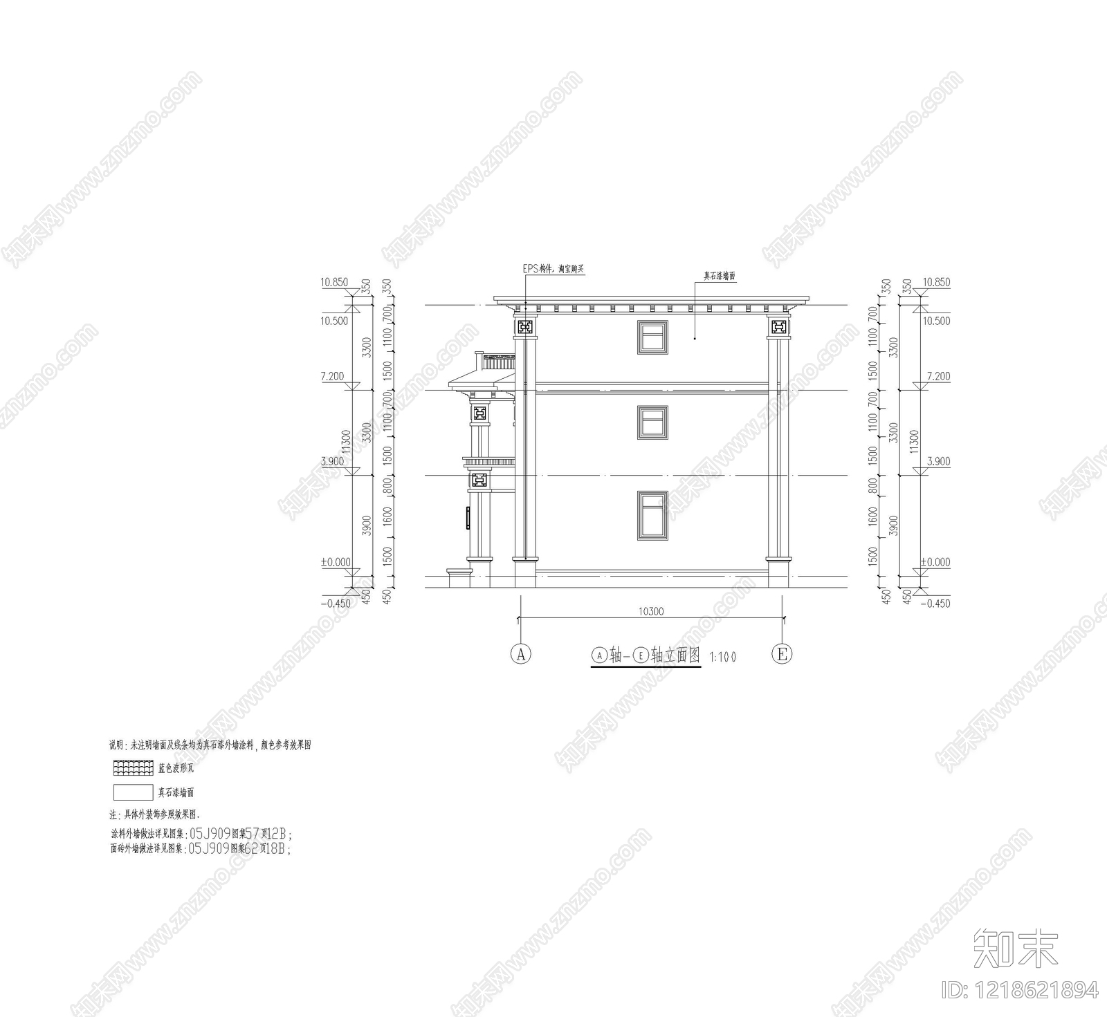 别墅建筑cad施工图下载【ID:1218621894】