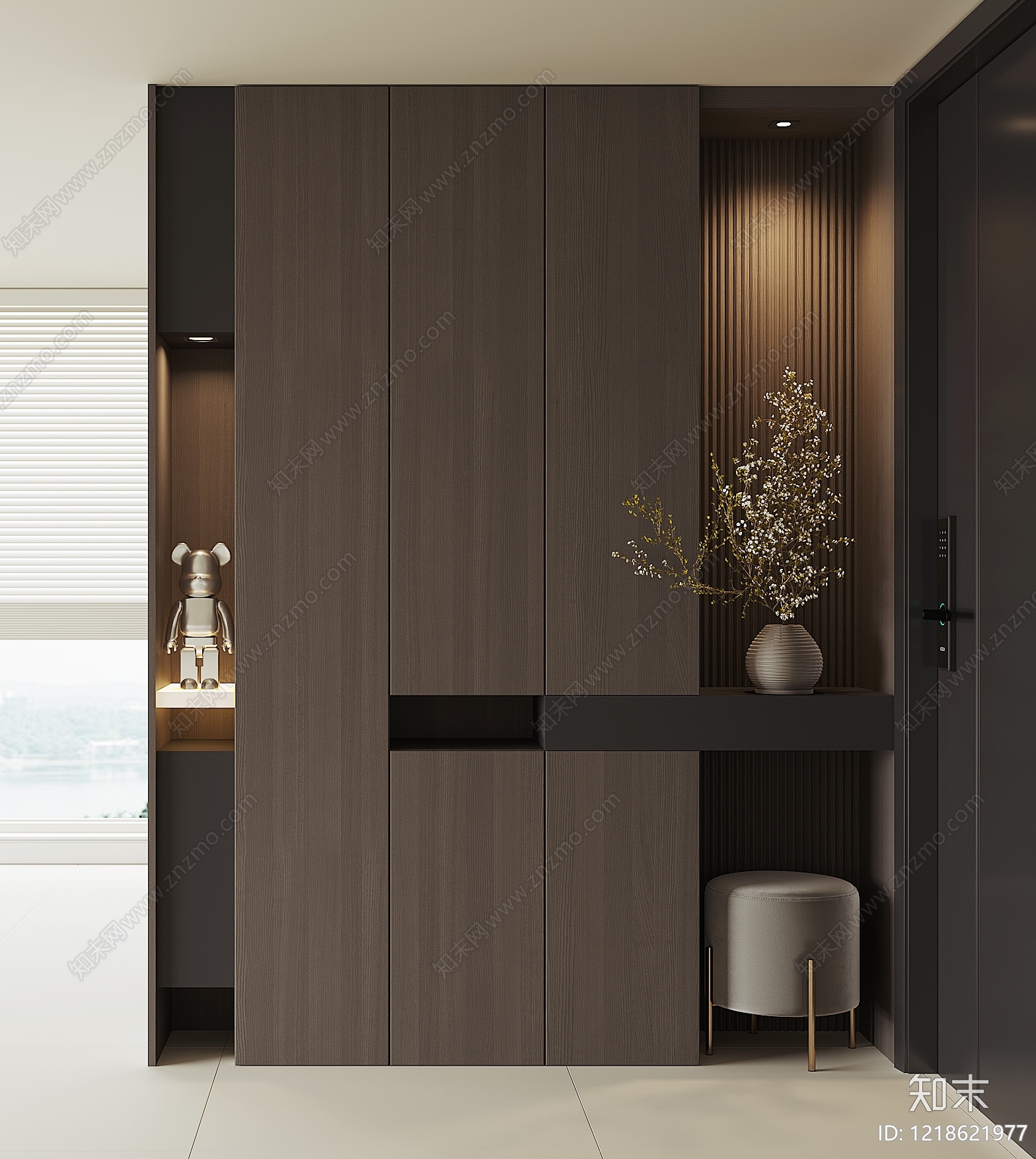 现代简约鞋柜3D模型下载【ID:1218621977】