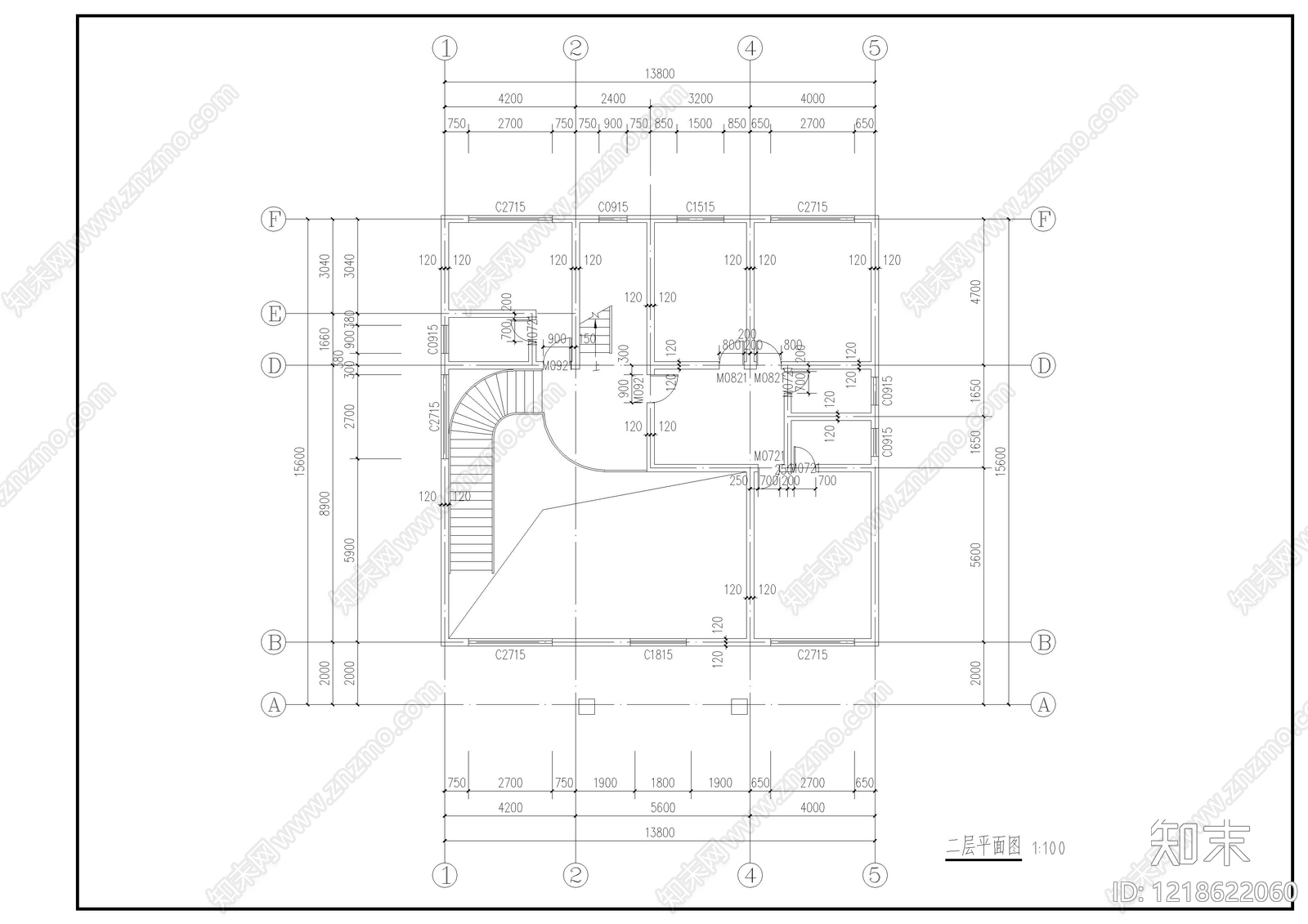 别墅建筑cad施工图下载【ID:1218622060】