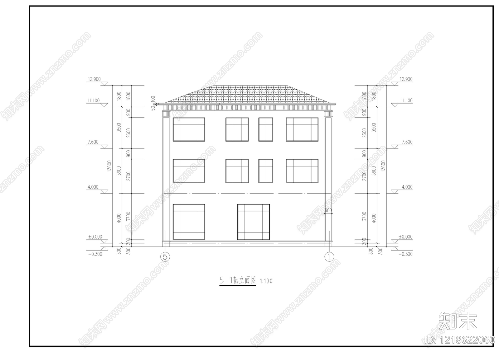 别墅建筑cad施工图下载【ID:1218622060】