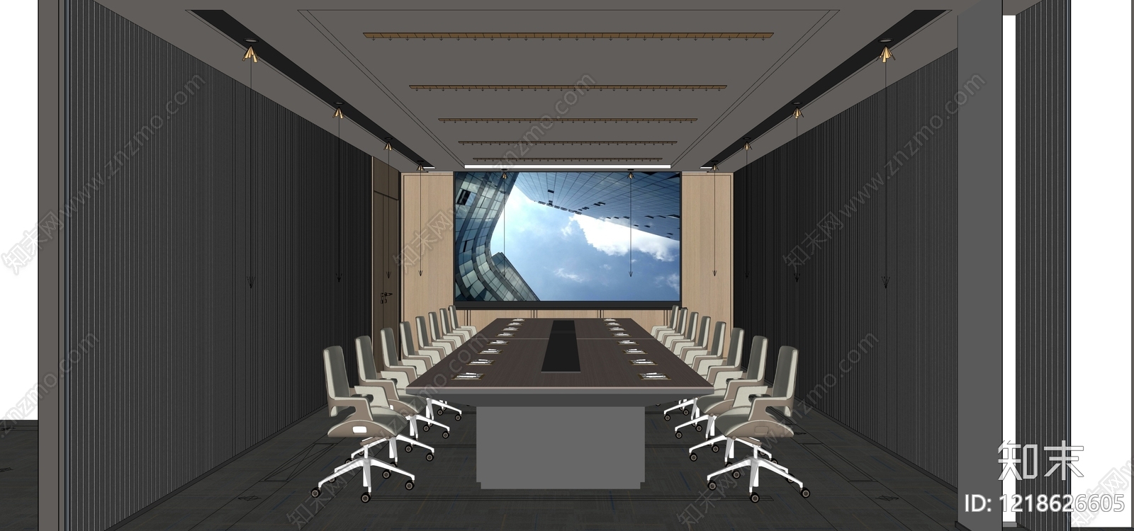 现代简约会议室SU模型下载【ID:1218626605】