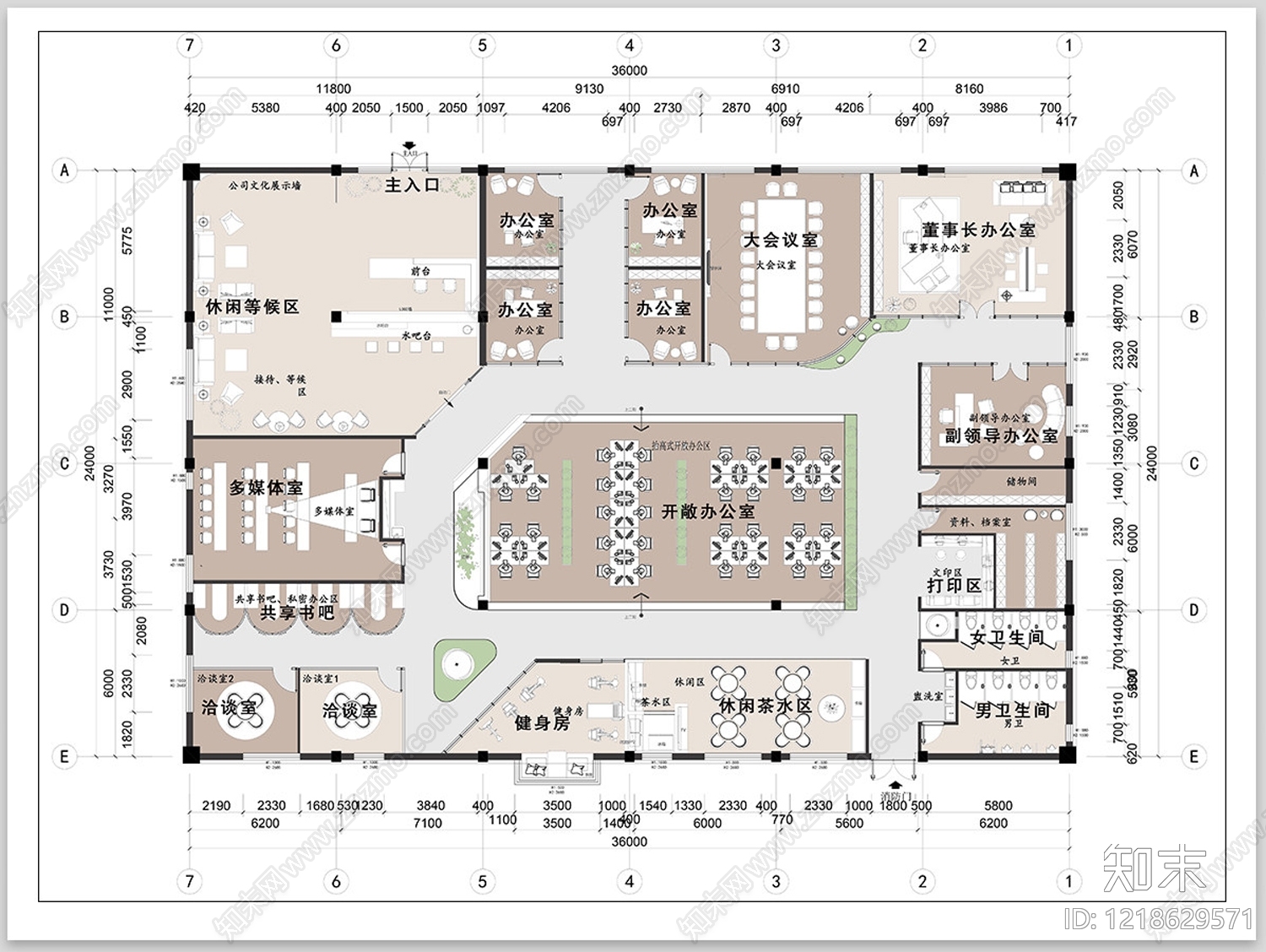 整体办公空间CAD图纸