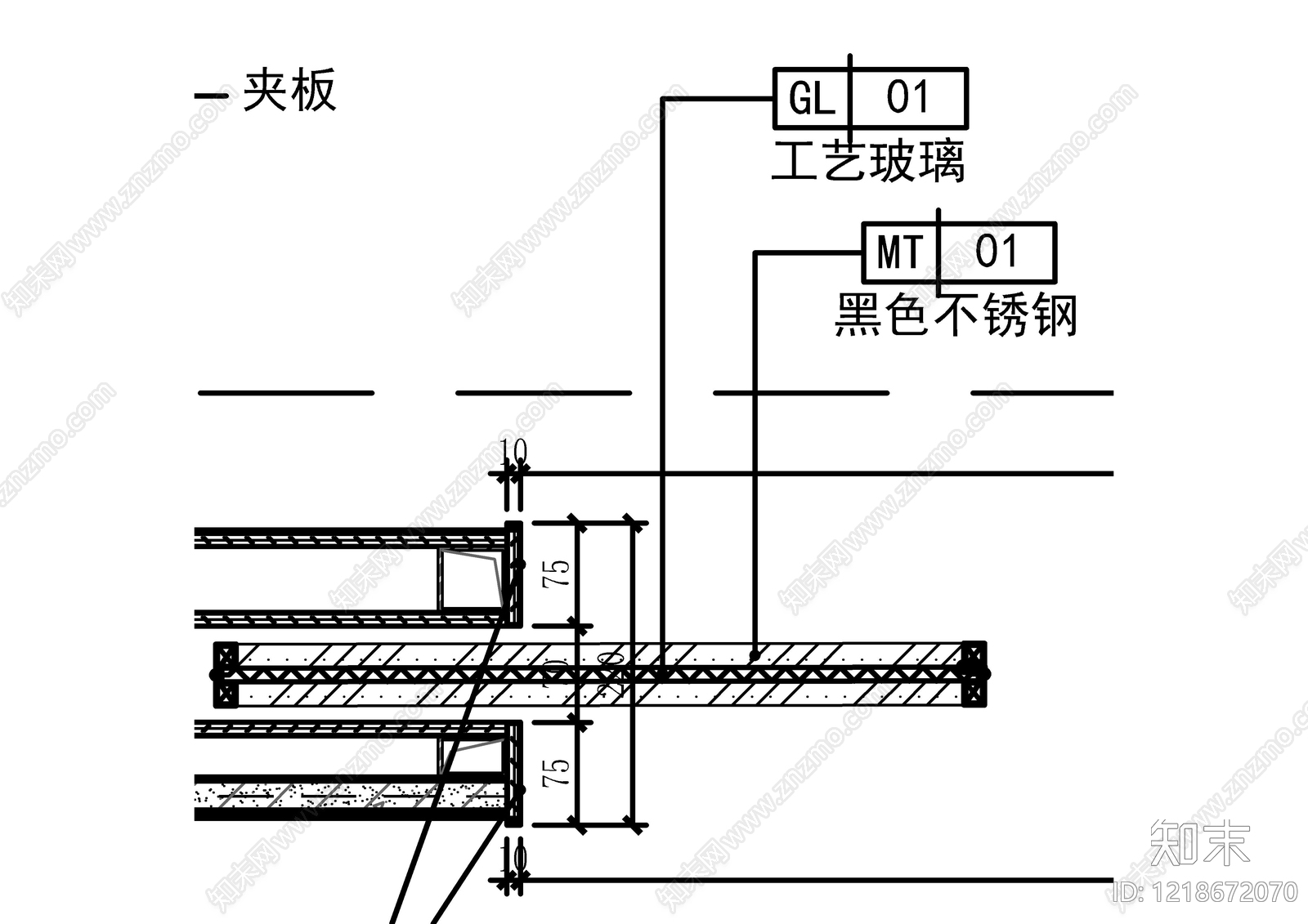 玻璃门节点cad施工图下载【ID:1218672070】