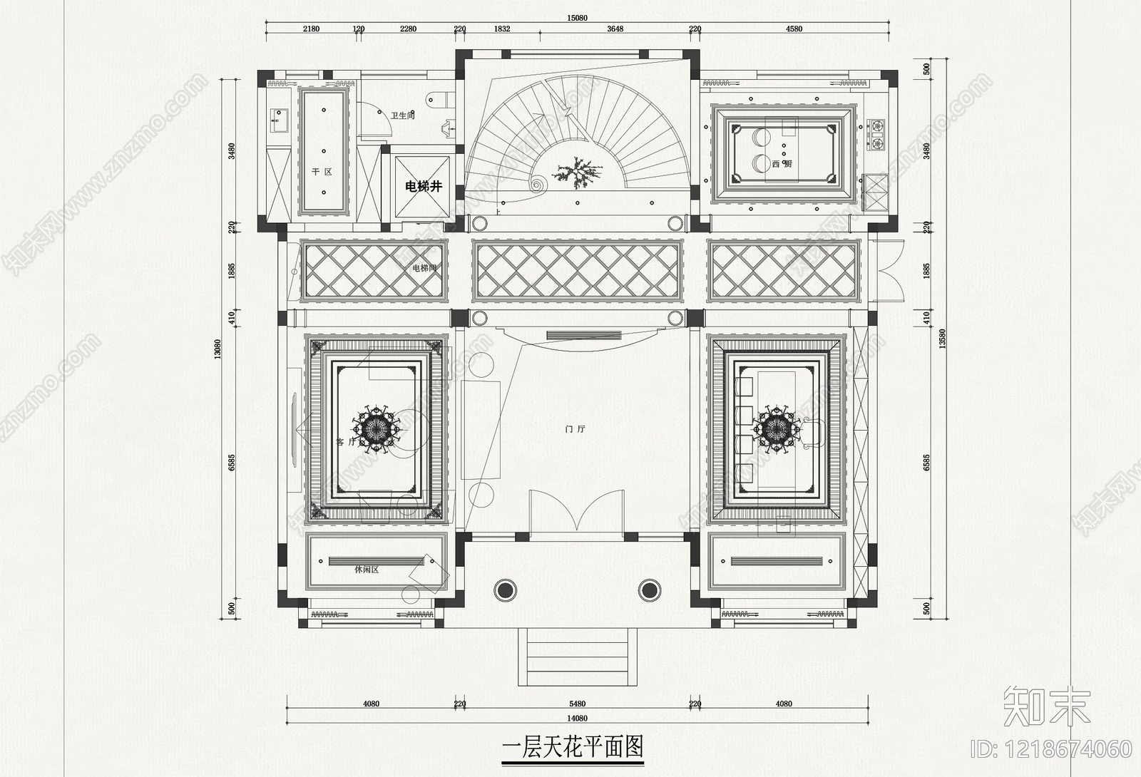 现代欧式四层别墅自建房cad施工图下载【ID:1218674060】