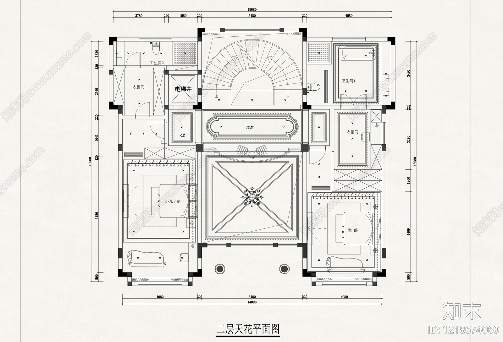 现代欧式四层别墅自建房cad施工图下载【ID:1218674060】