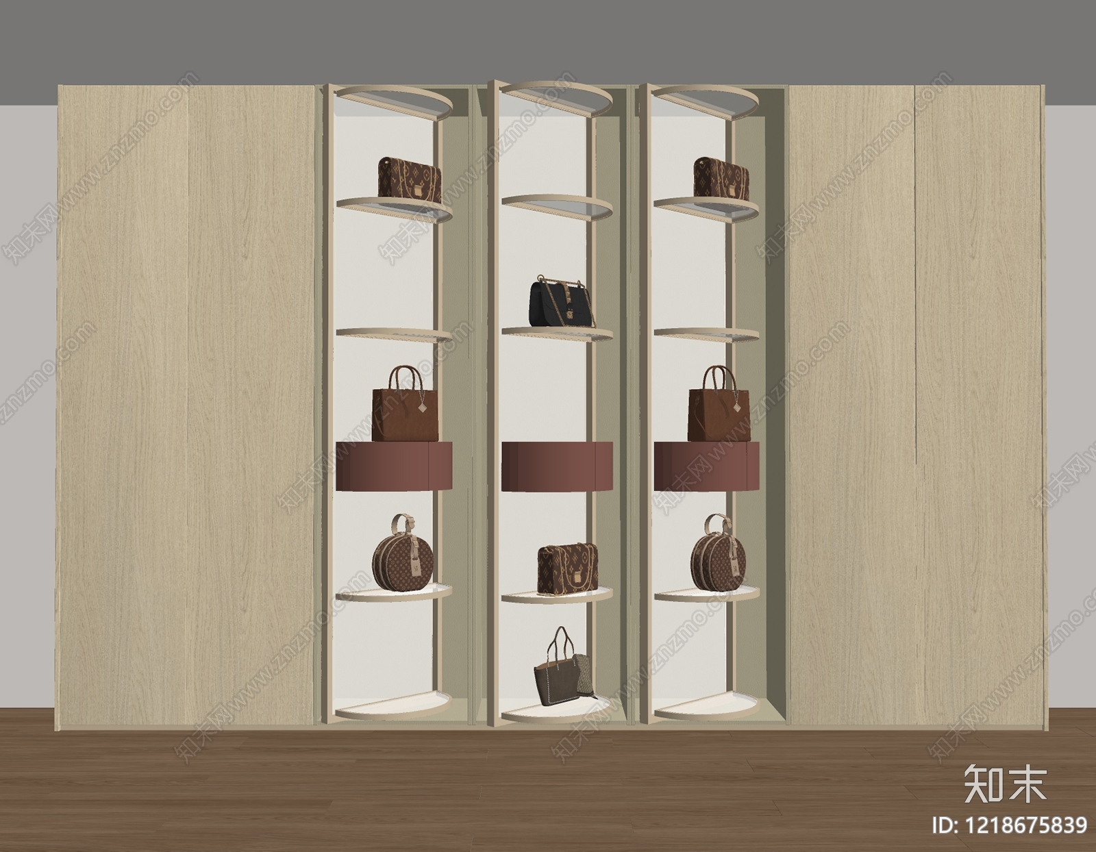 现代轻奢展柜SU模型下载【ID:1218675839】
