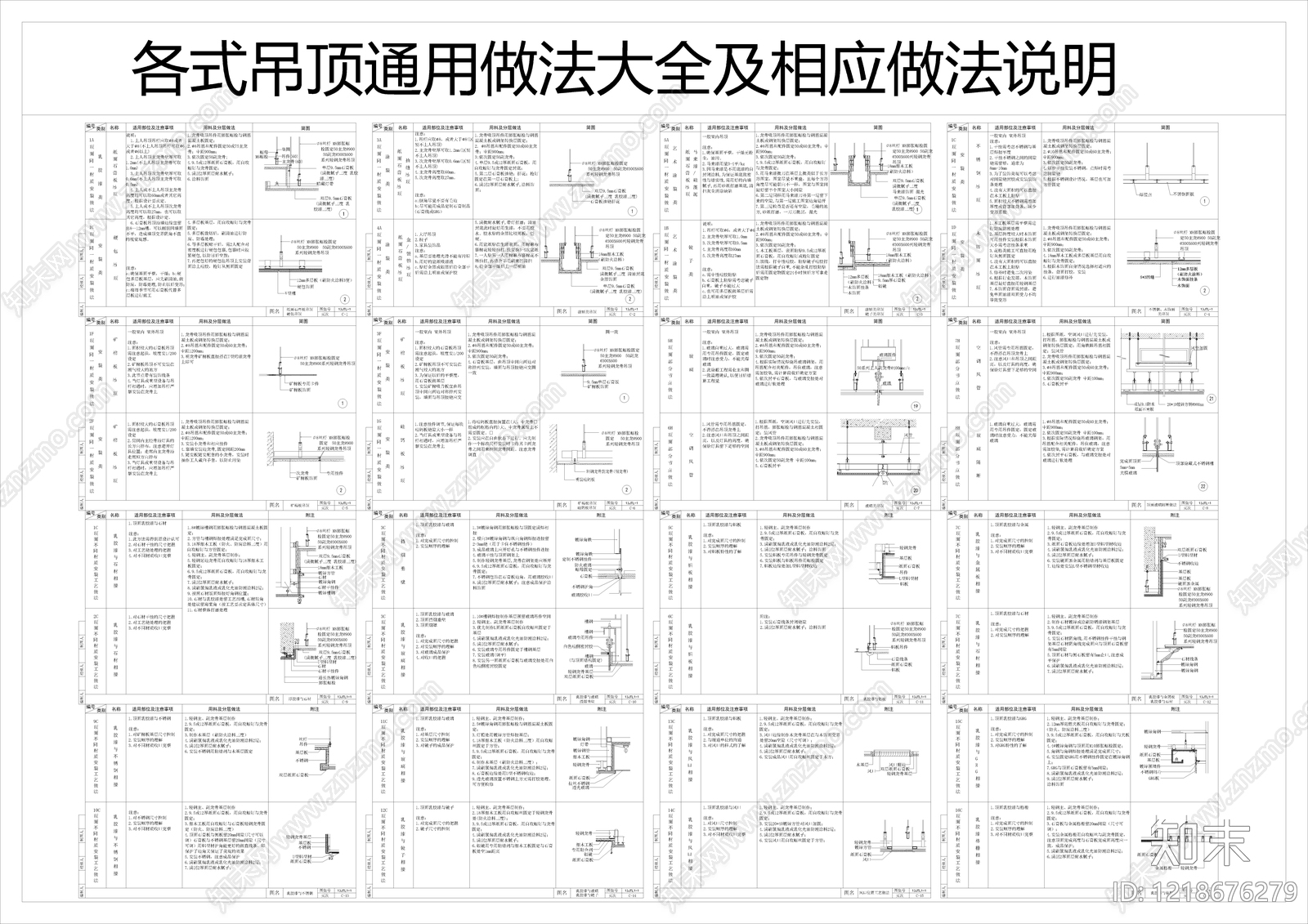 吊顶节点CAD图纸