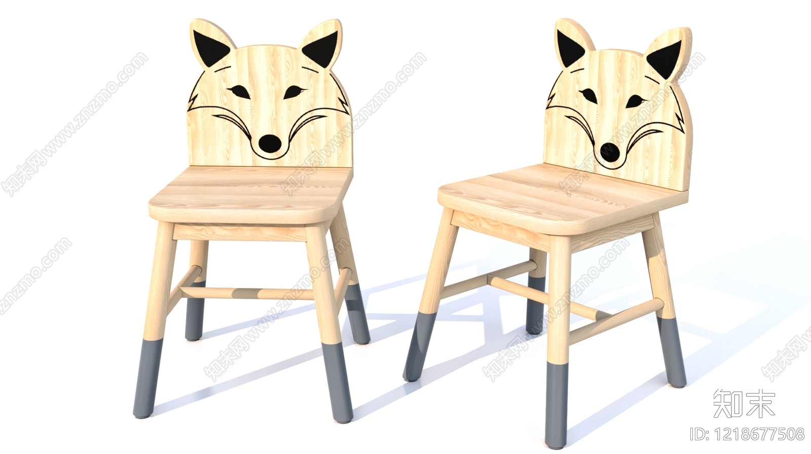 原木风儿童椅3D模型下载【ID:1218677508】