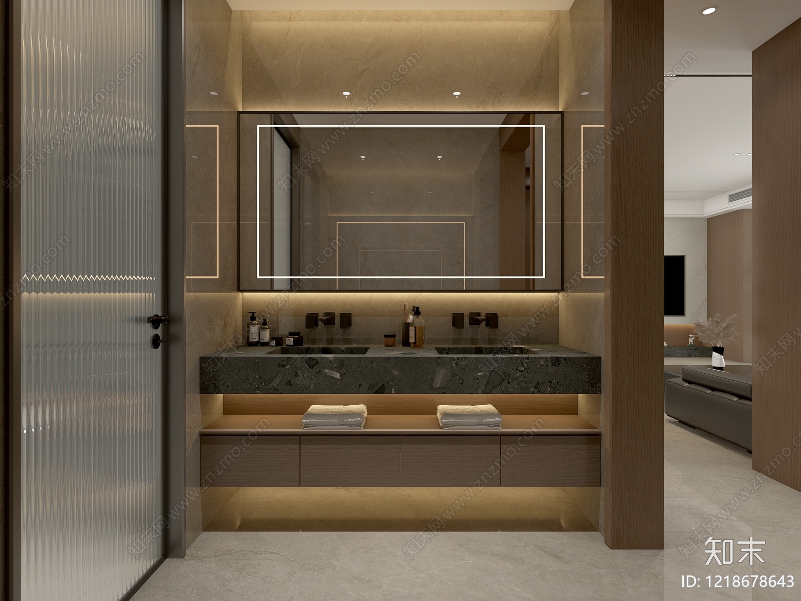 现代简约卫生间3D模型下载【ID:1218678643】