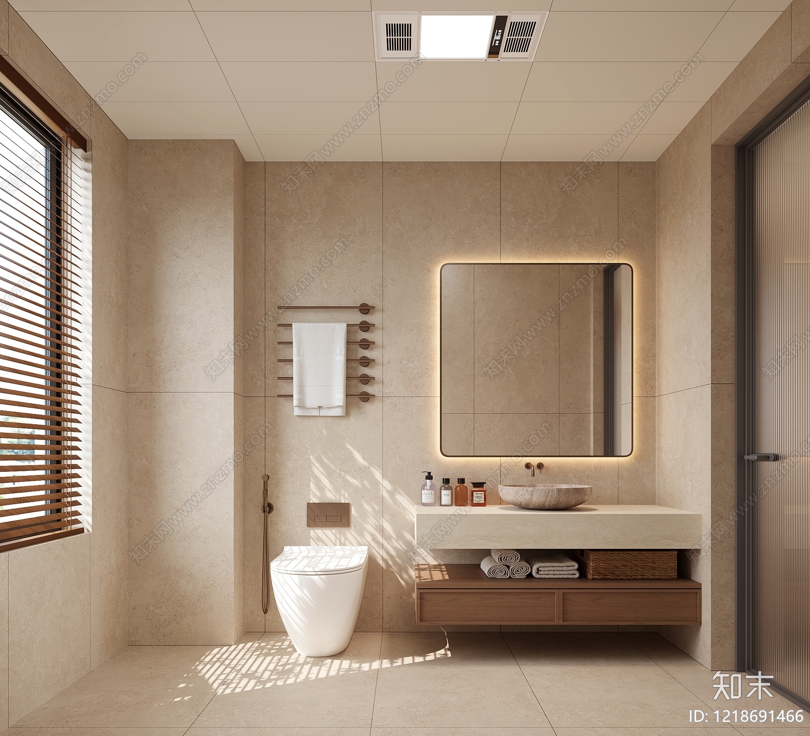 侘寂风卫生间3D模型下载【ID:1218691466】