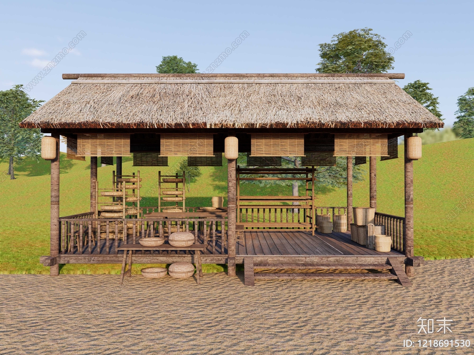 新中式其他农业建筑SU模型下载【ID:1218691530】