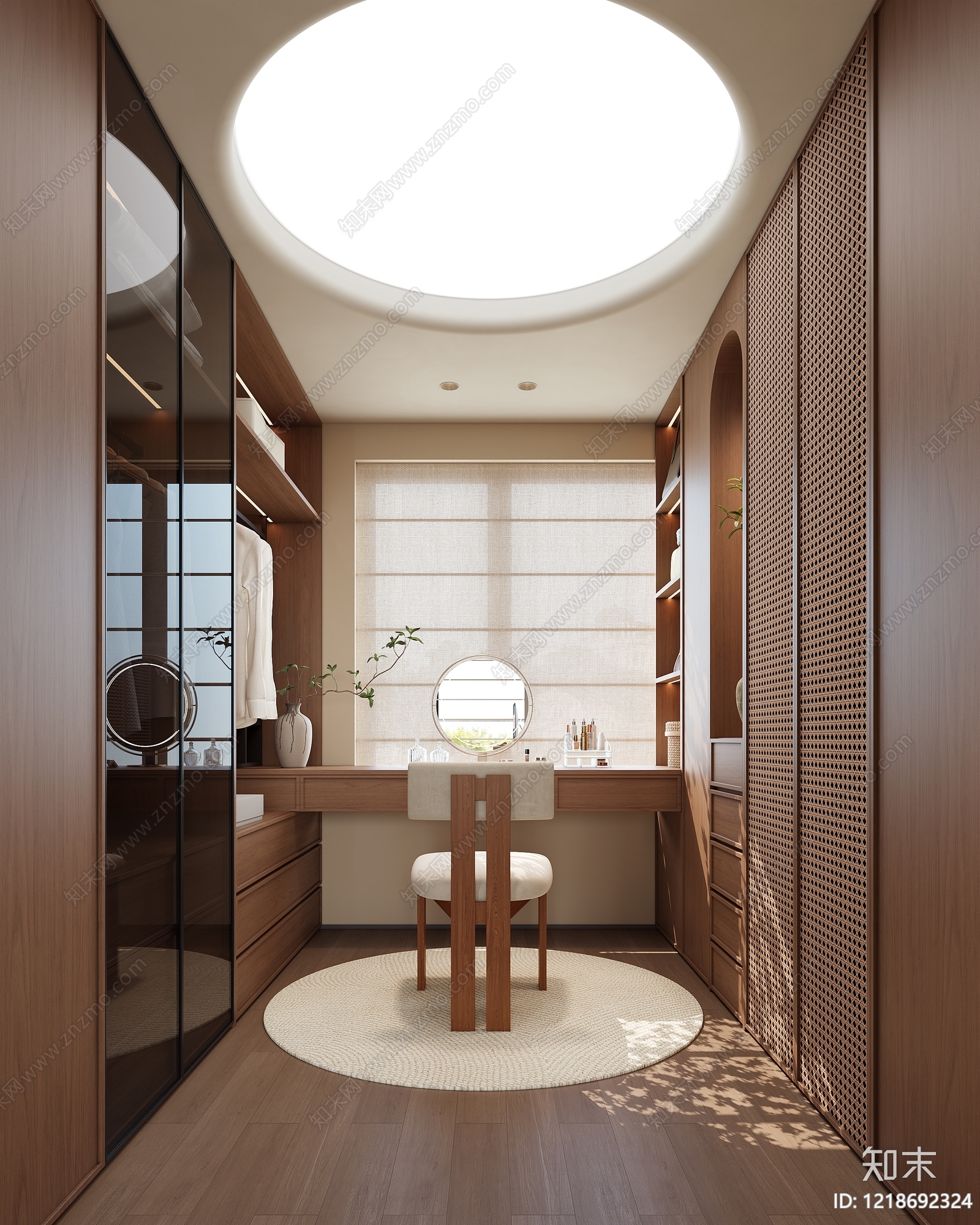 新中式衣帽间3D模型下载【ID:1218692324】